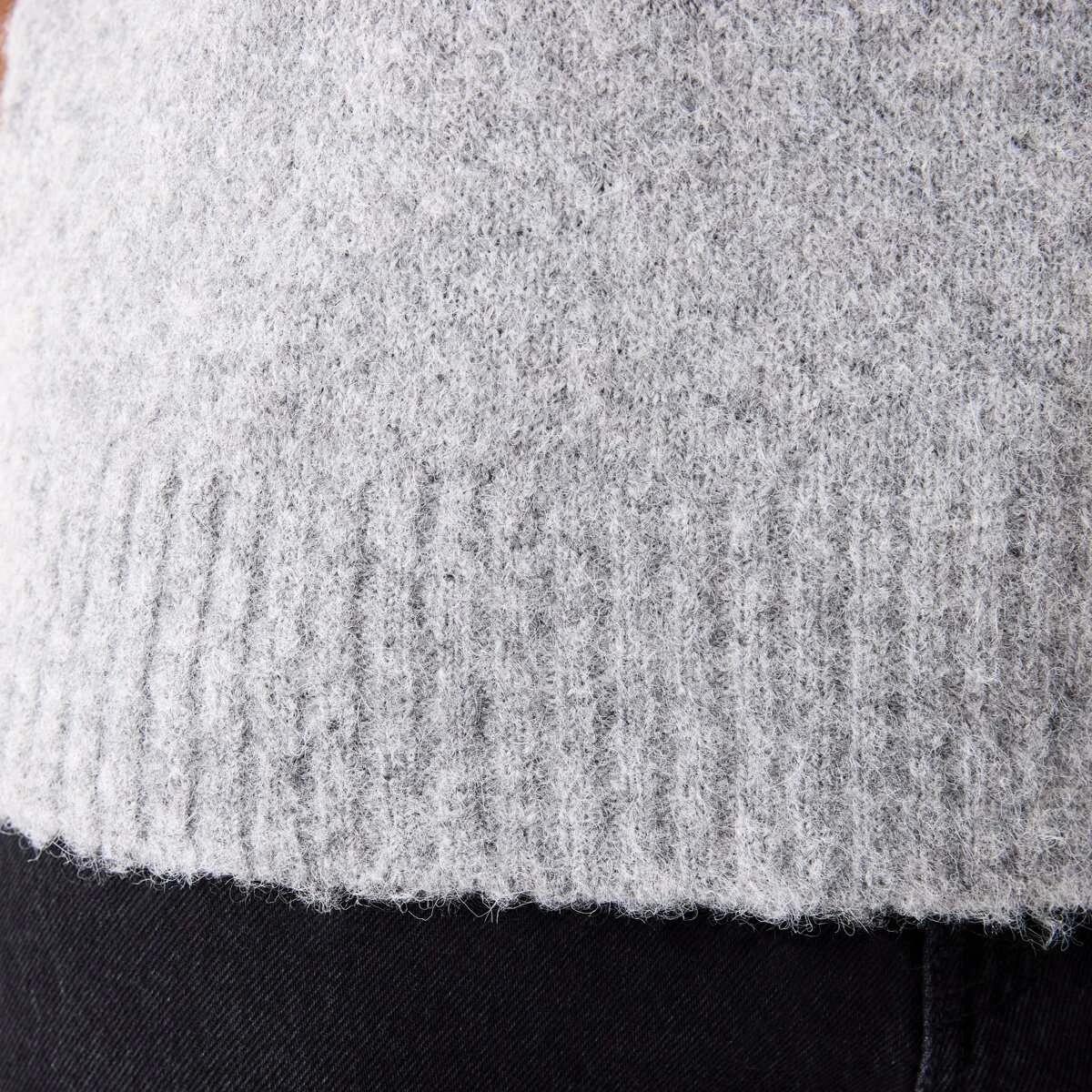 8 Short Sleeve Fluffy Knit Jumper Grey Marle, 8 of 10