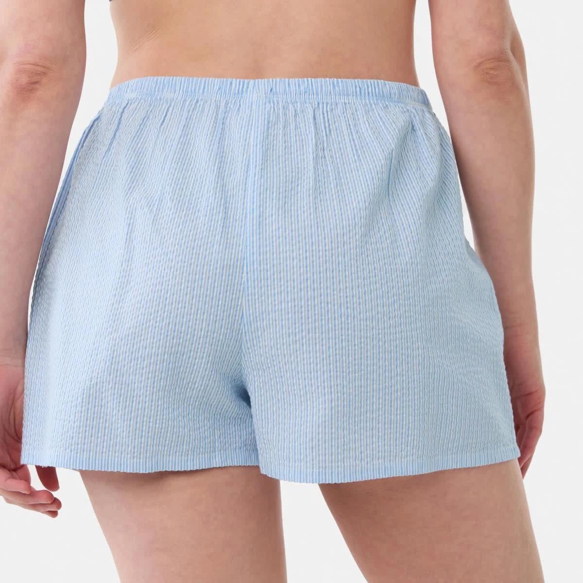 3 Cotton Seersucker Shorts Stripe Scenic Blue, 3 of 5