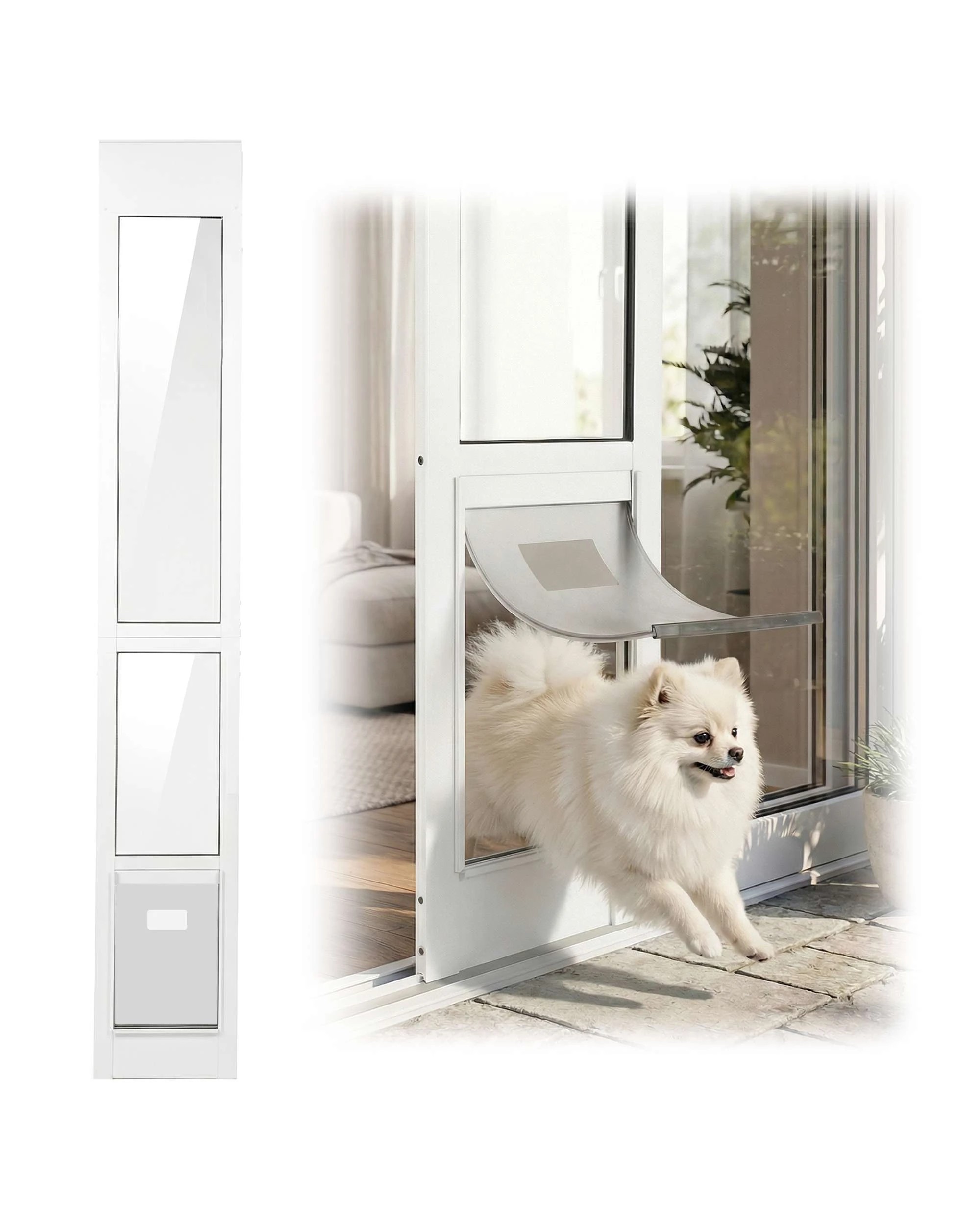 2 Advwin Aluminum Doggy Door for Sliding Glass Door Adjustable Height, 2 of 7