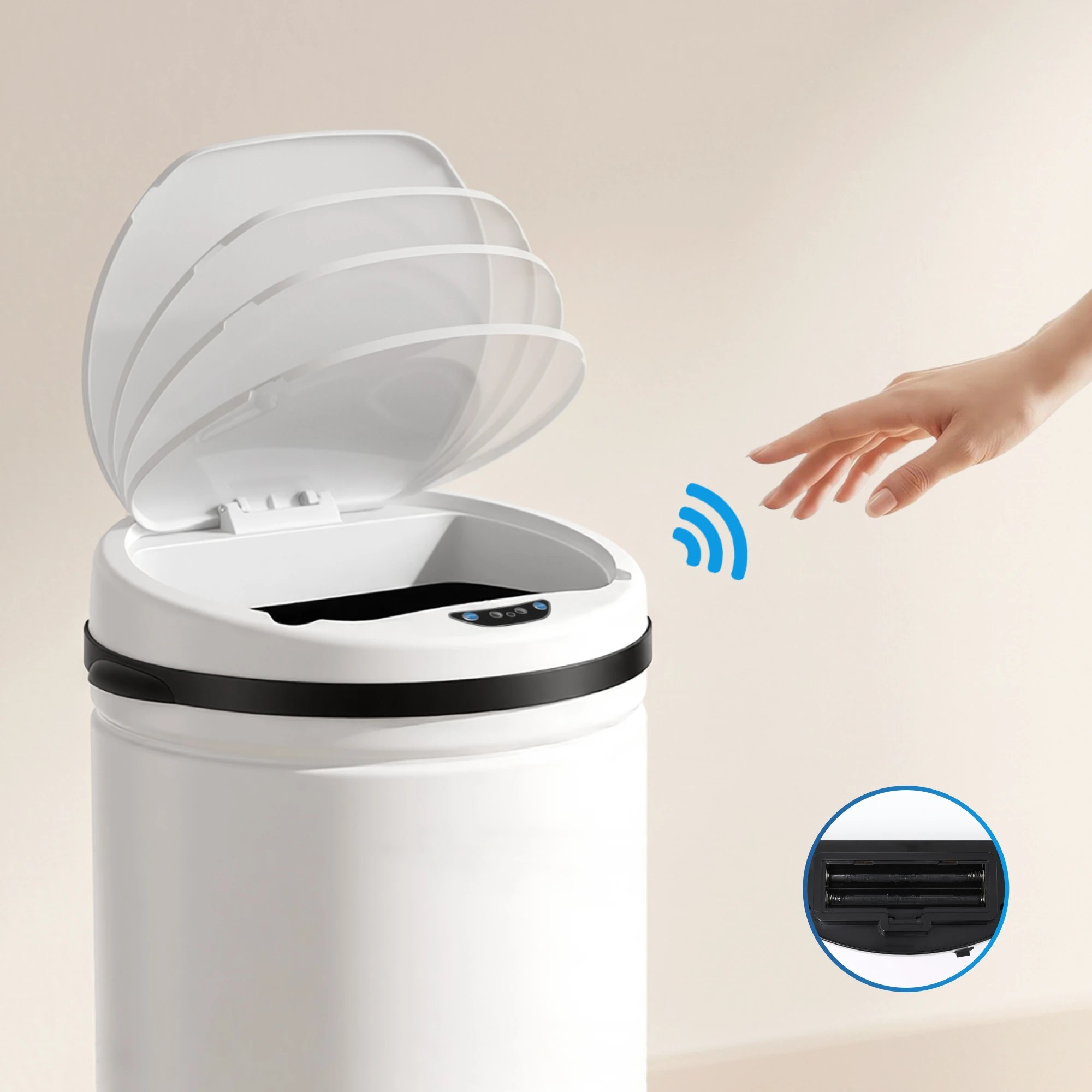 4 Devanti 30L Sensor Bin Automatic Touchless Trash Can Garbage Rubbish - White, 4 of 9