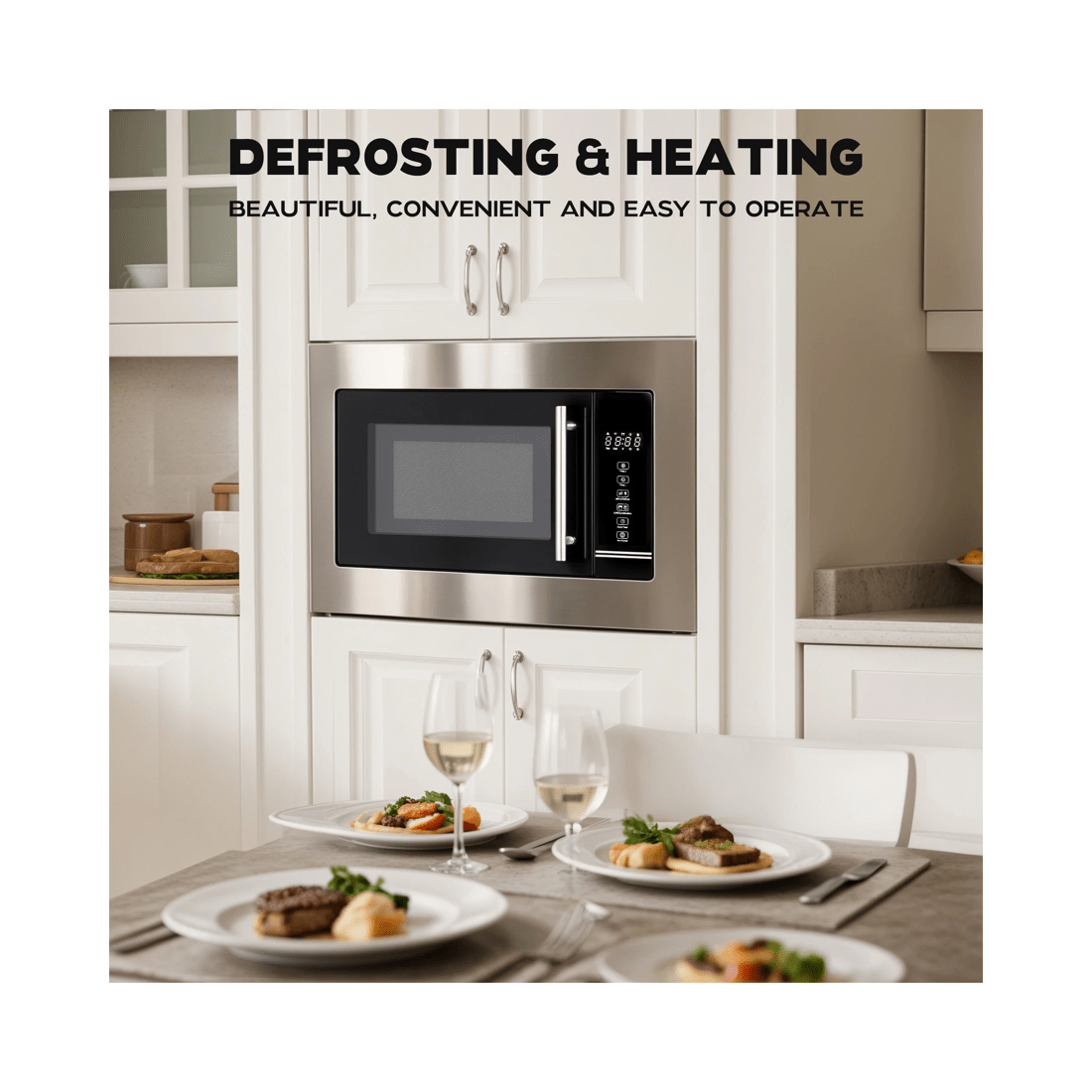 4 Advwin 20l Built-in Microwave Oven, 800w Microwave Oven, Touch Control Microwave With Timer And Defrost, 4 of 7