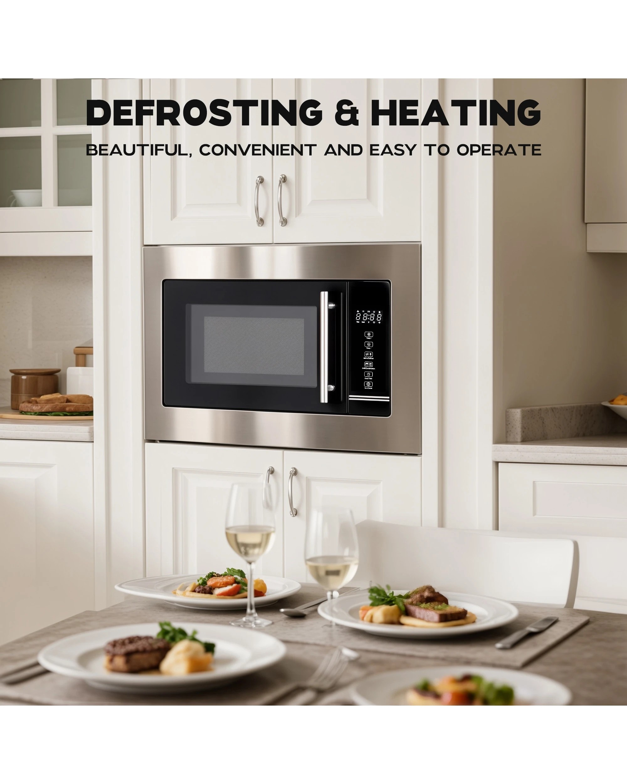 4 Advwin 20l Built-in Microwave Oven, 800w Microwave Oven, Touch Control Microwave With Timer And Defrost, 4 of 7