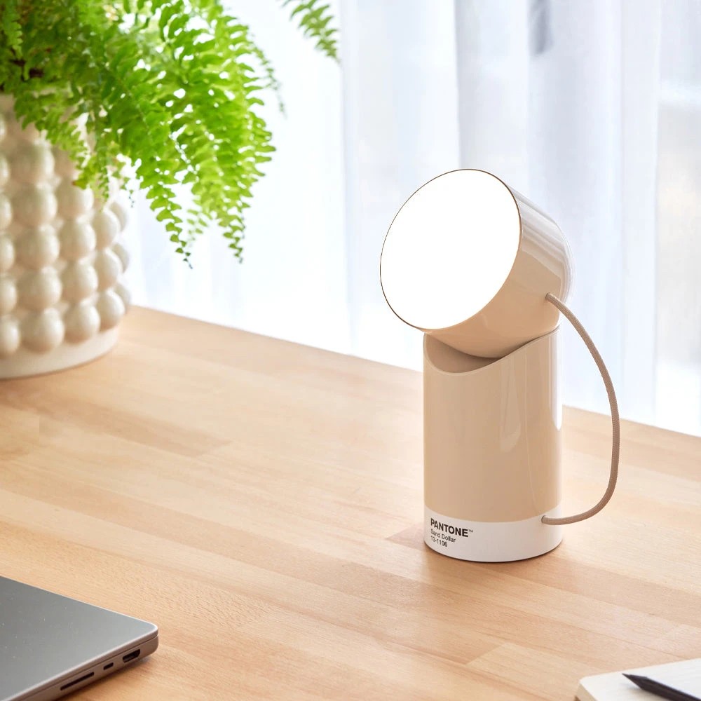 2 Lexon Orbe Portable Led Lamp With Moving Head PANTONE - Sand - Beige, 2 of 6