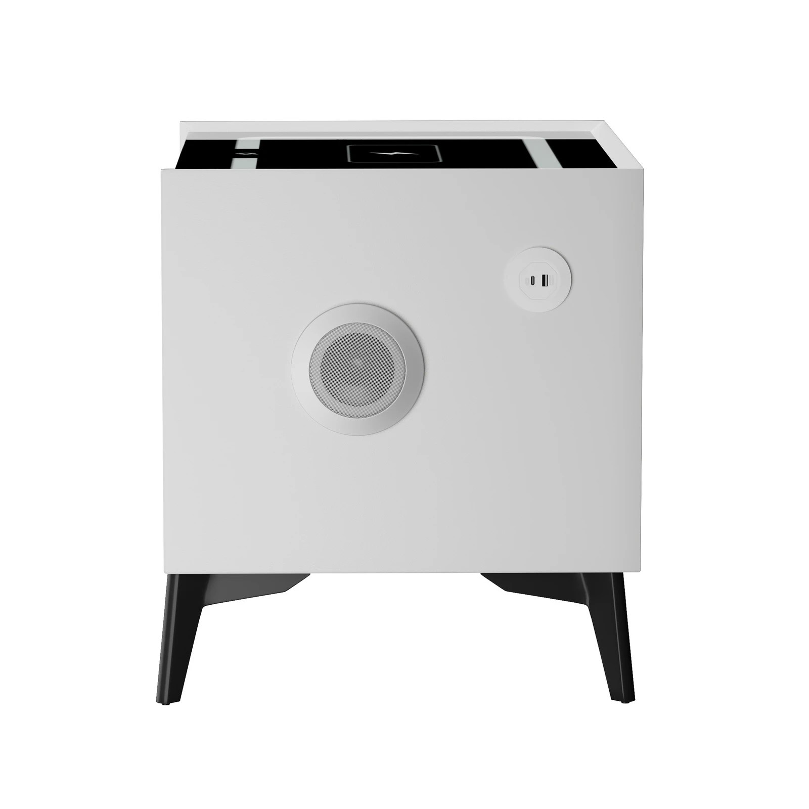 6 Oikiture Smart Bedside Table Led Wireless Charging 2 Drawers Nightstand
 - White, 6 of 7