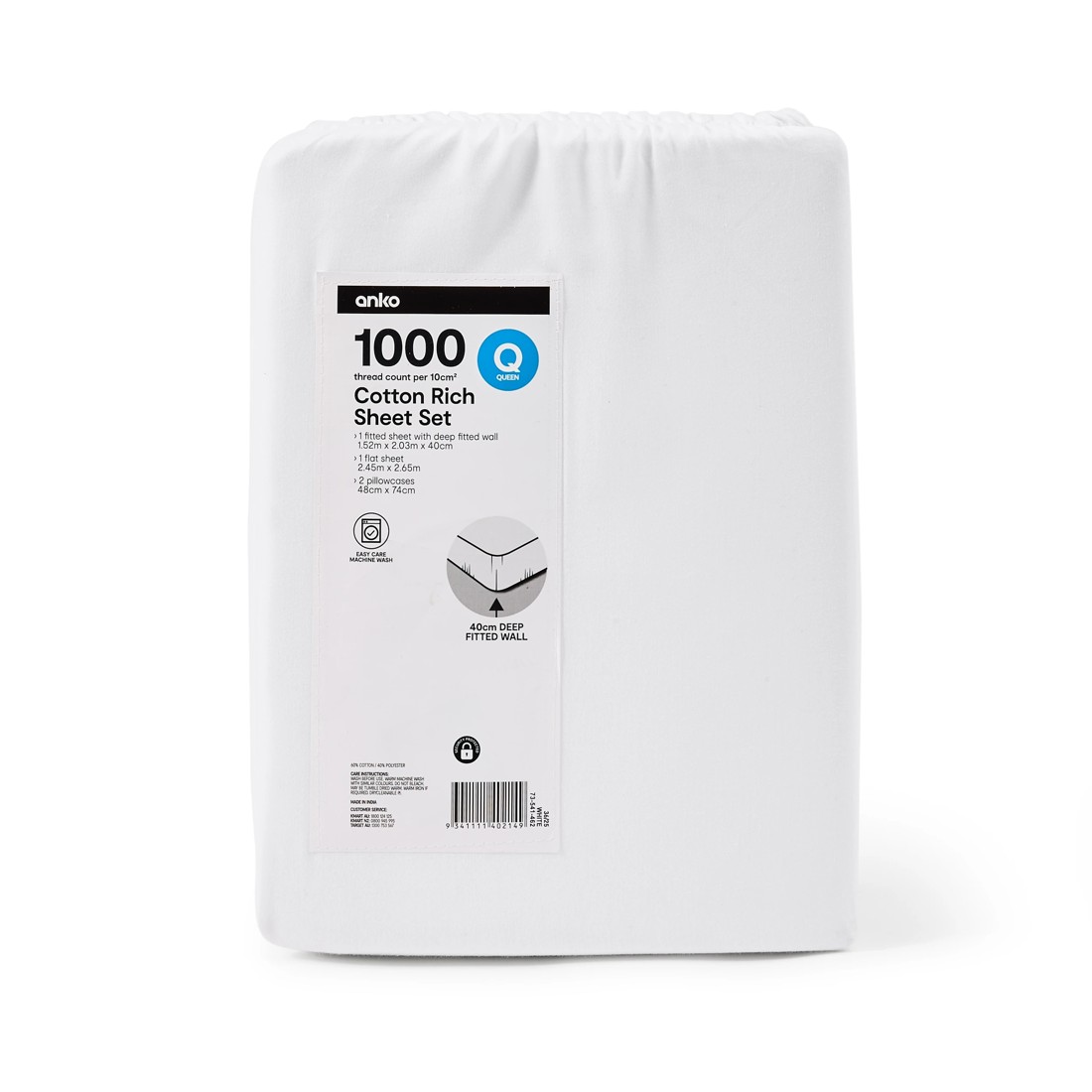 5 1000 Thread Count Cotton Rich Sheet Set - Queen Bed, White, 5 of 5