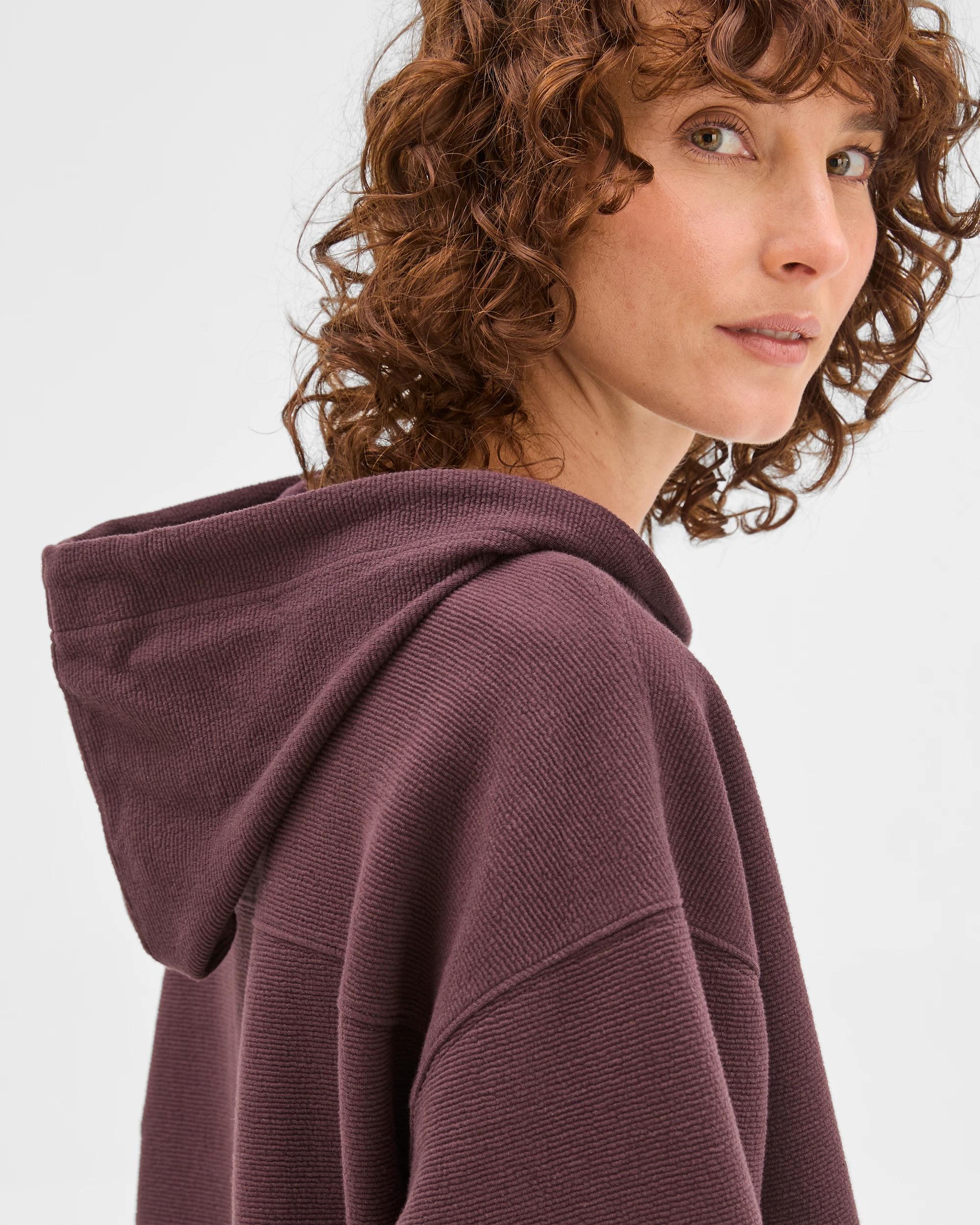 6 Target Active Active Australian Cotton Blend Crinkle Hoodie RAISIN, 6 of 7