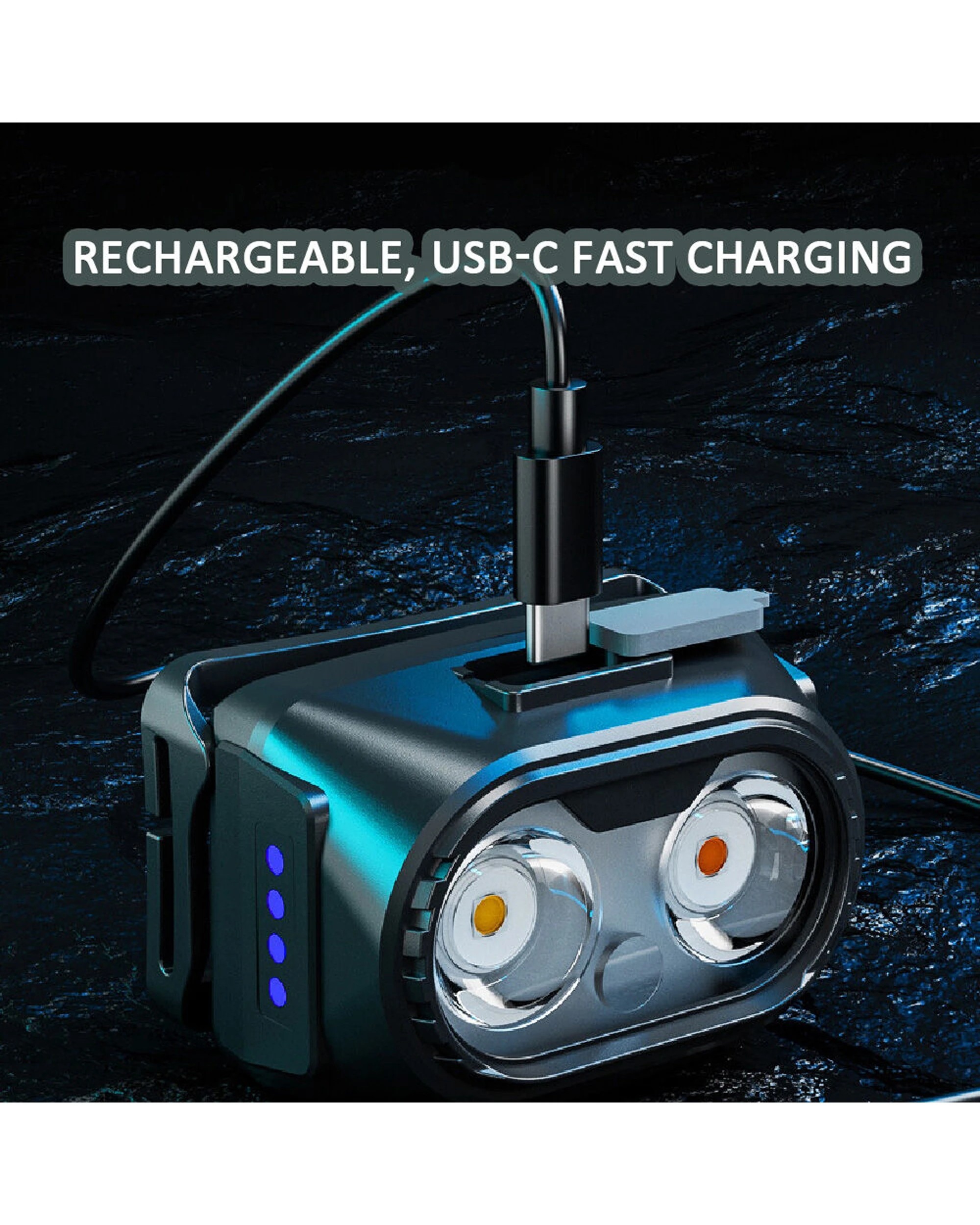 4 Sansai Rechargeable Motion Sensor LED Headlamp with Adjustable Band - Black, 4 of 6