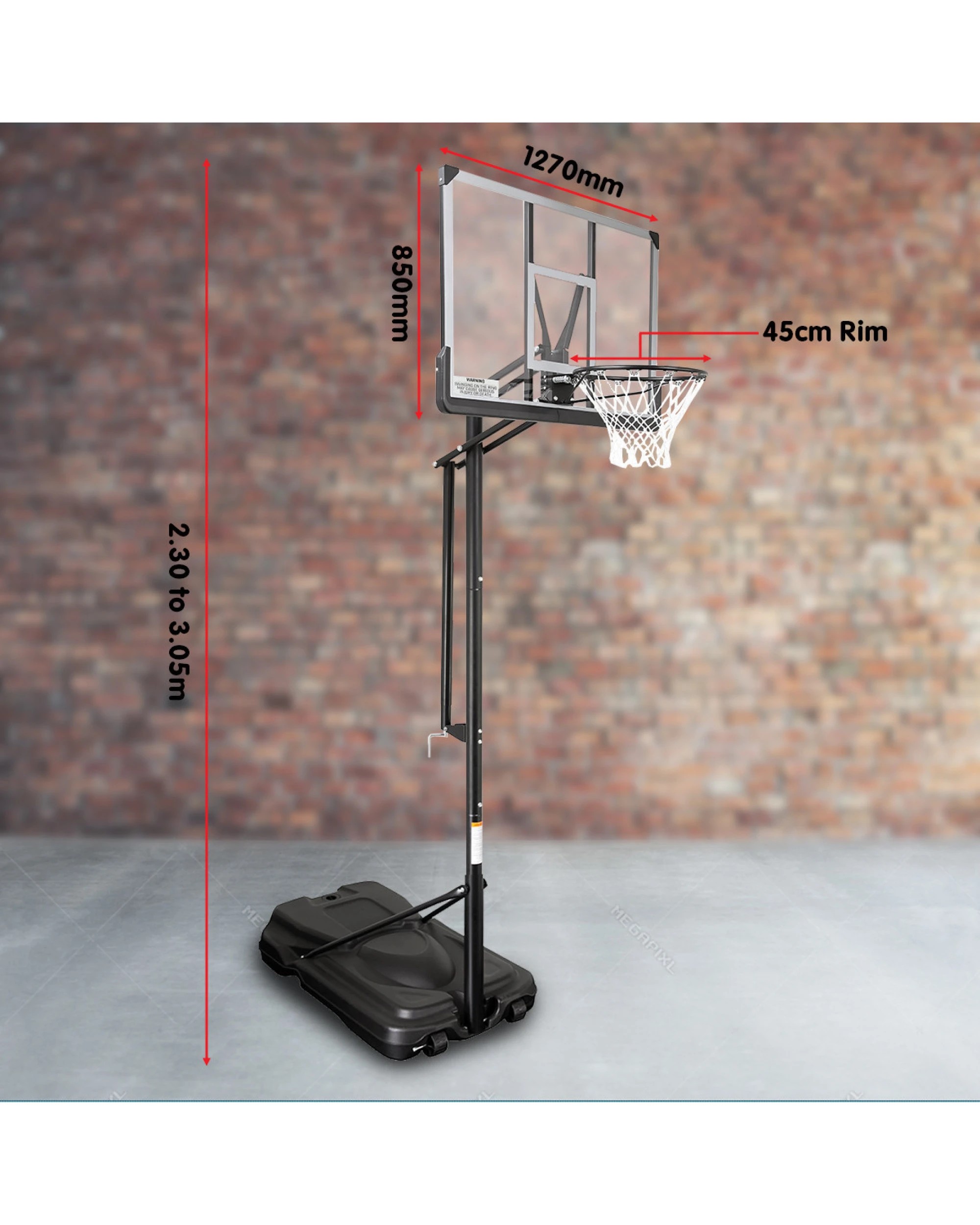 2 Kahuna Height Adjustable Basketball Portable Hoop for Kids and Adults - Black, 2 of 5