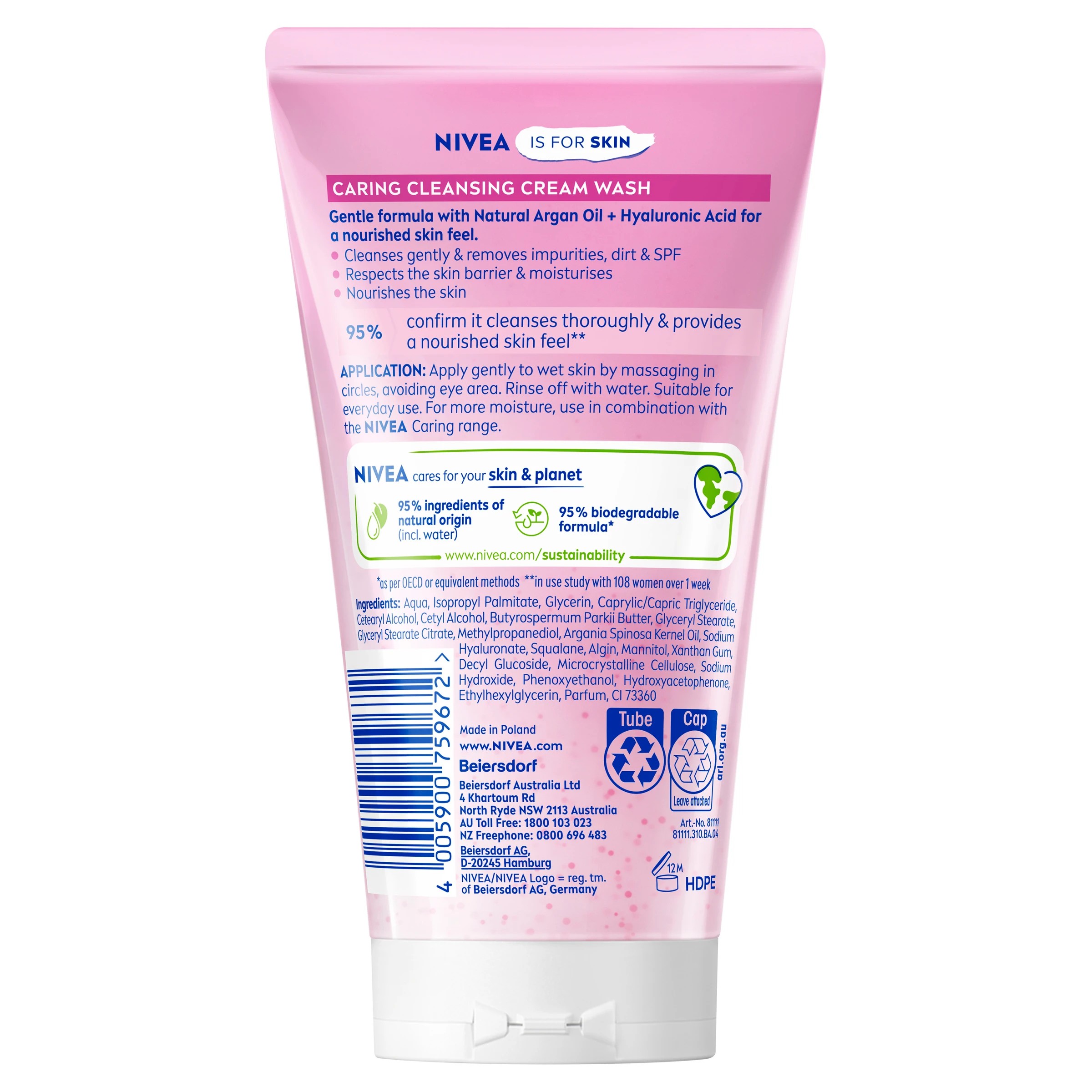 2 Nivea Gentle Cleansing Cream Wash 150ml - Almond Oil and Hydramine, 2 of 10
