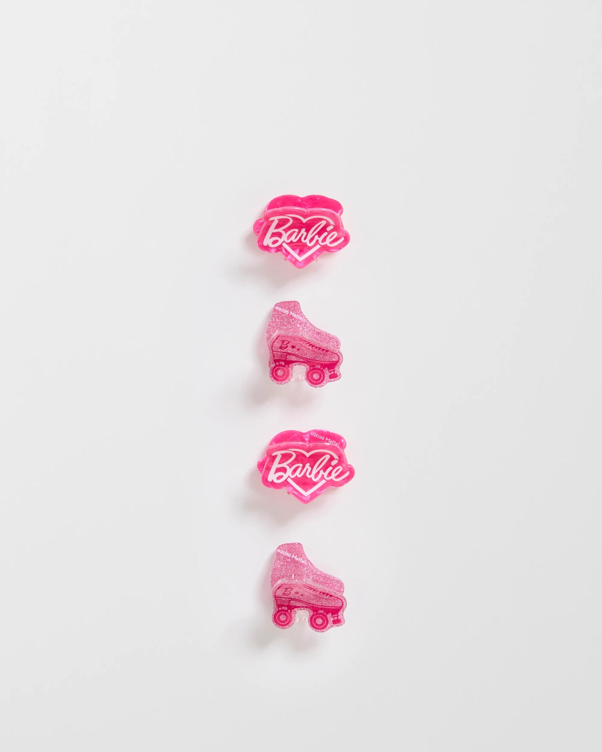 1 Barbie 4 Pack Mini Claw Hair Clips PINK, 1 of 3