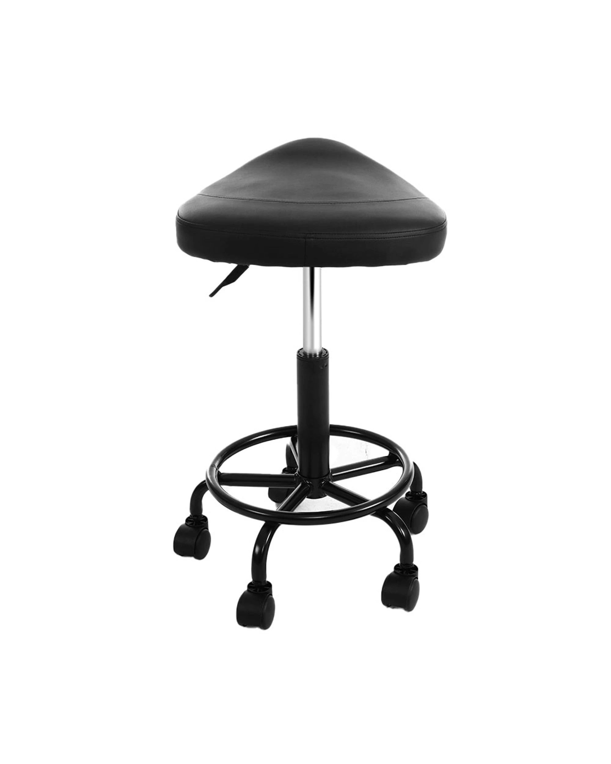 3 Artiss Salon Stool Saddle Swivel Chair - Black, 3 of 4
