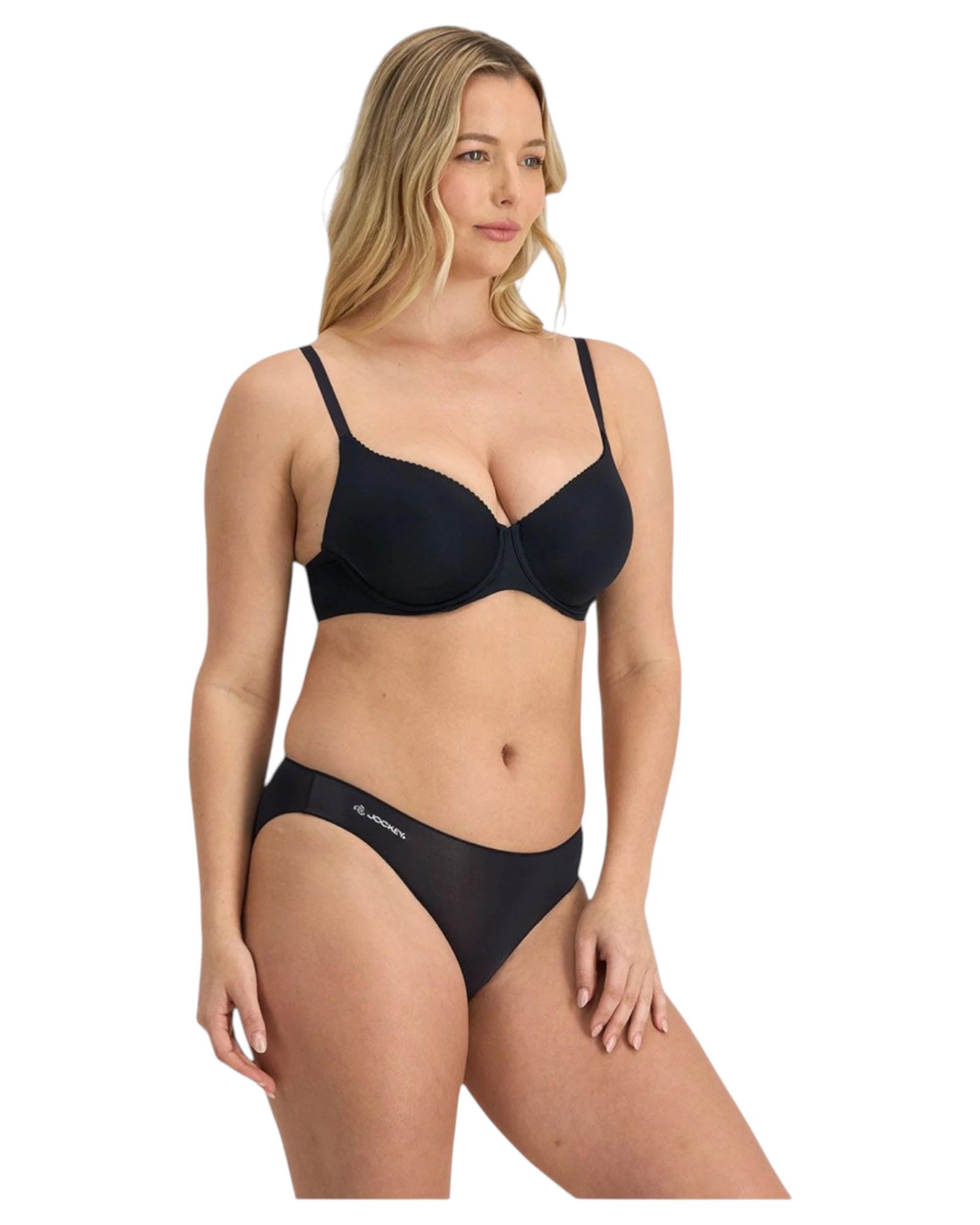 3 Jockey 3 Pack Womens No Panty Line Promise Hipster Bikini Underwear BLACK, 3 of 4