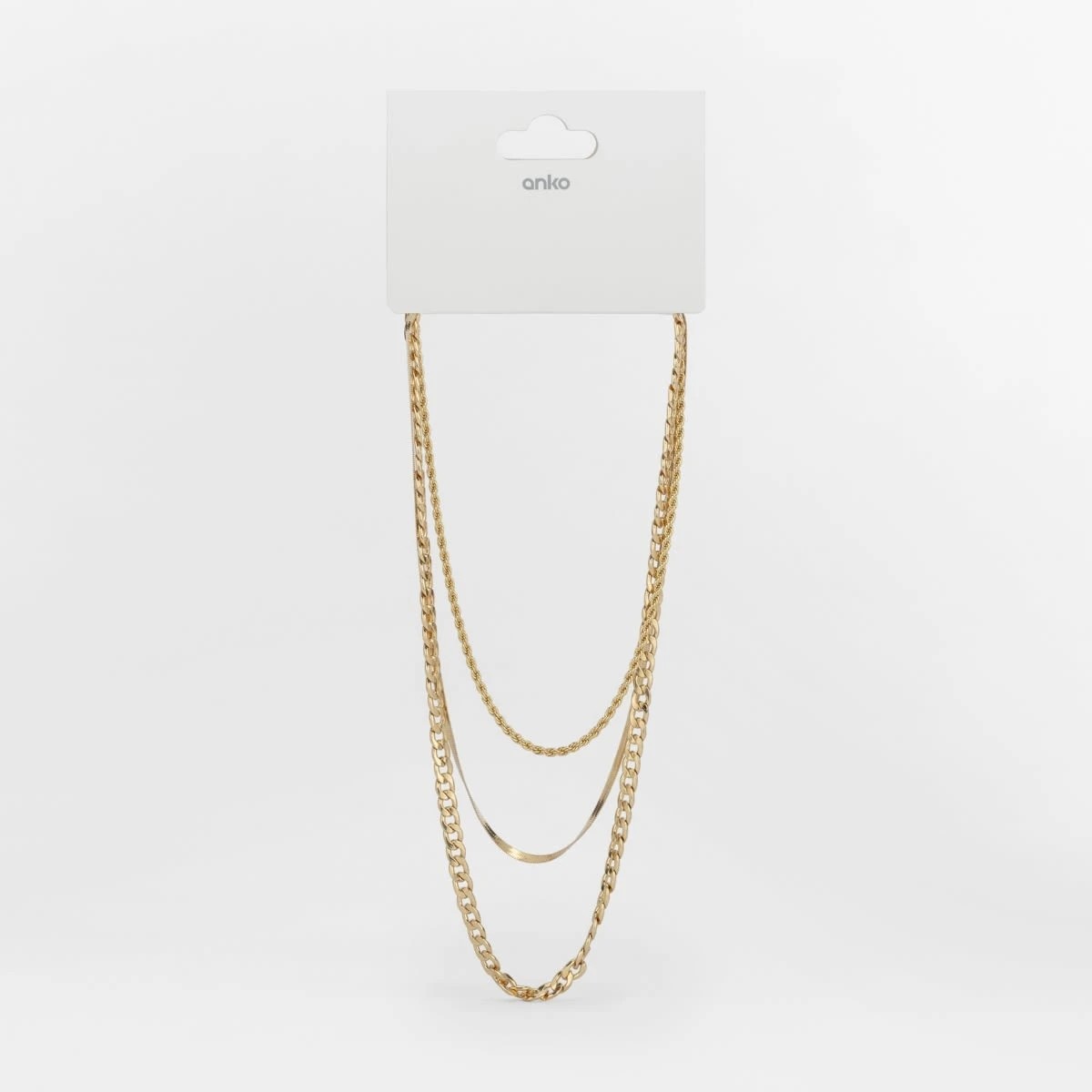 3 3 Pack Essential Chain Necklace - Gold Tone, 3 of 3