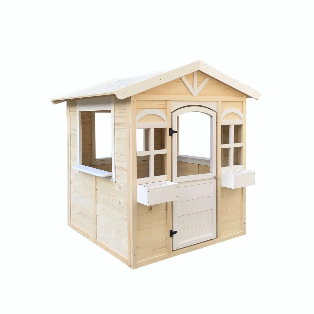 1 AUSWAY Outdoor Kids Cubby House Wooden Playhouse, 1 of 7