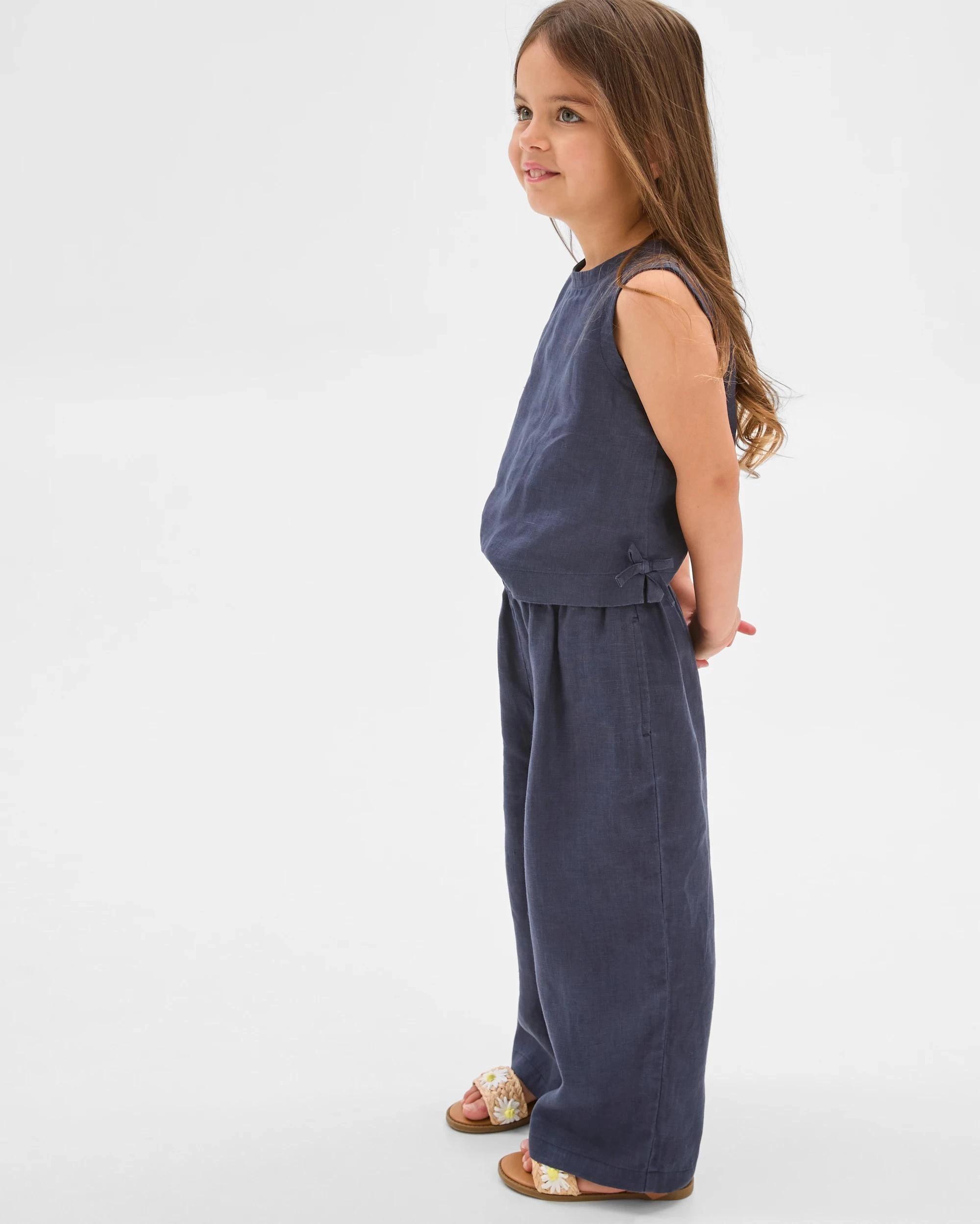 3 Target European Linen Fashion Pants NAVY, 3 of 6