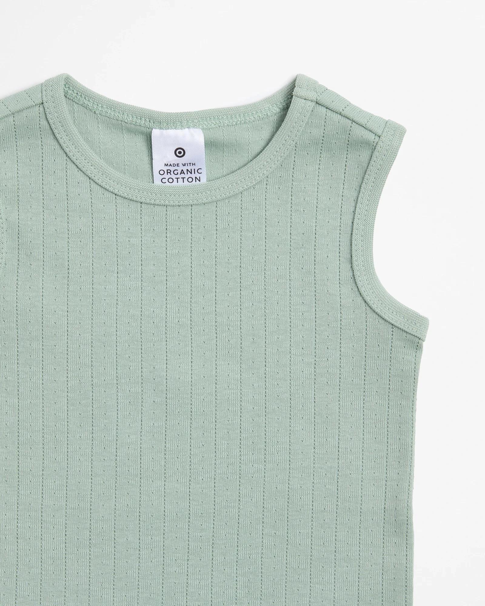 2 Target Baby Organic Cotton Pointelle Bodysuit GREEN JADETTE, 2 of 3