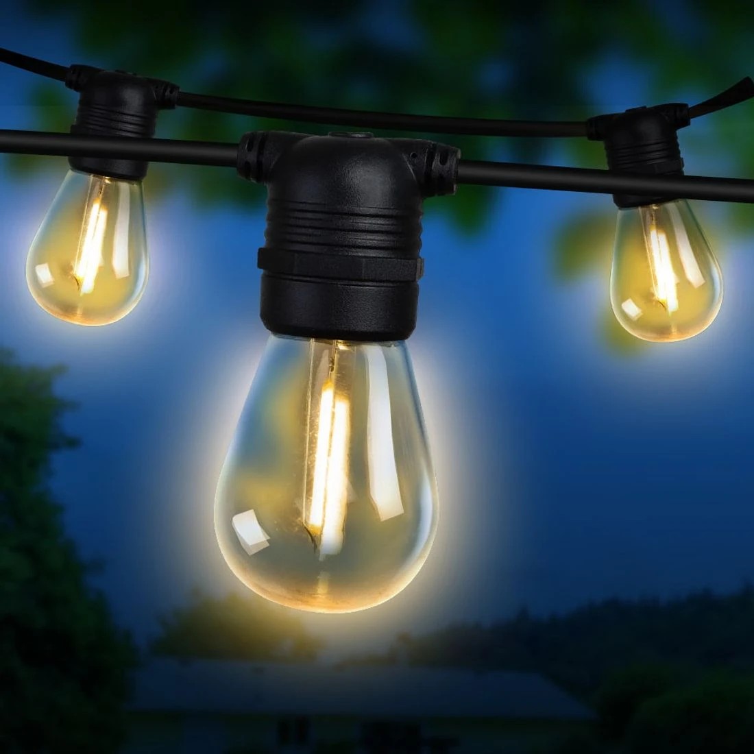 6 Gardeon 59m LED Festoon String Lights Christmas Decorations Wedding Party Outdoor - Black, 6 of 7