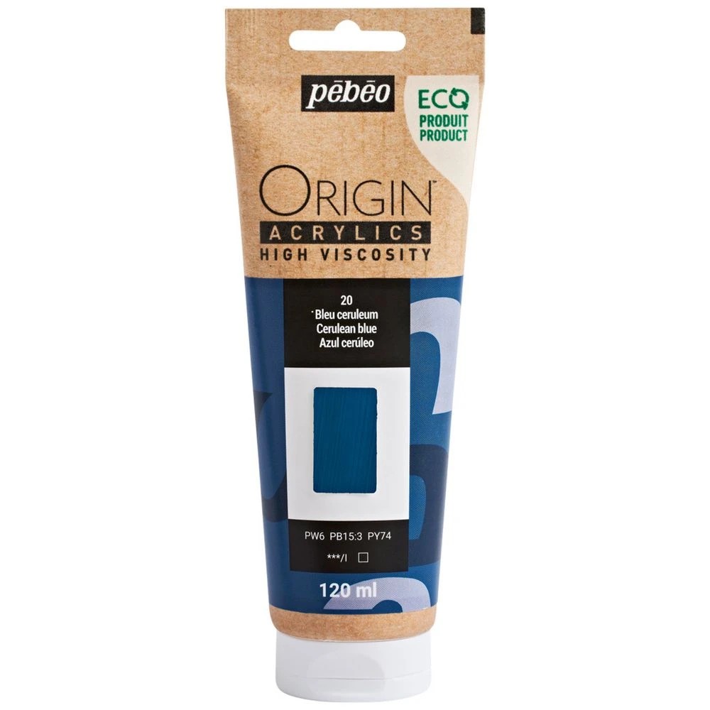 1 Pebeo Origin Acrylic Paint 120mL Cerulean Blue, 1 of 2