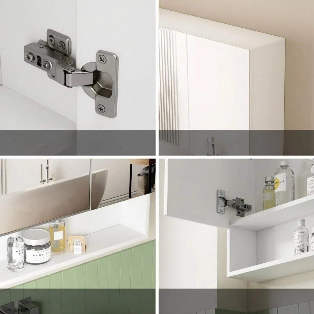 5 Cefito Bathroom Mirror Cabinet Medicine Adjustable Shelves Wall Hung 900x750mm - White, 5 of 5