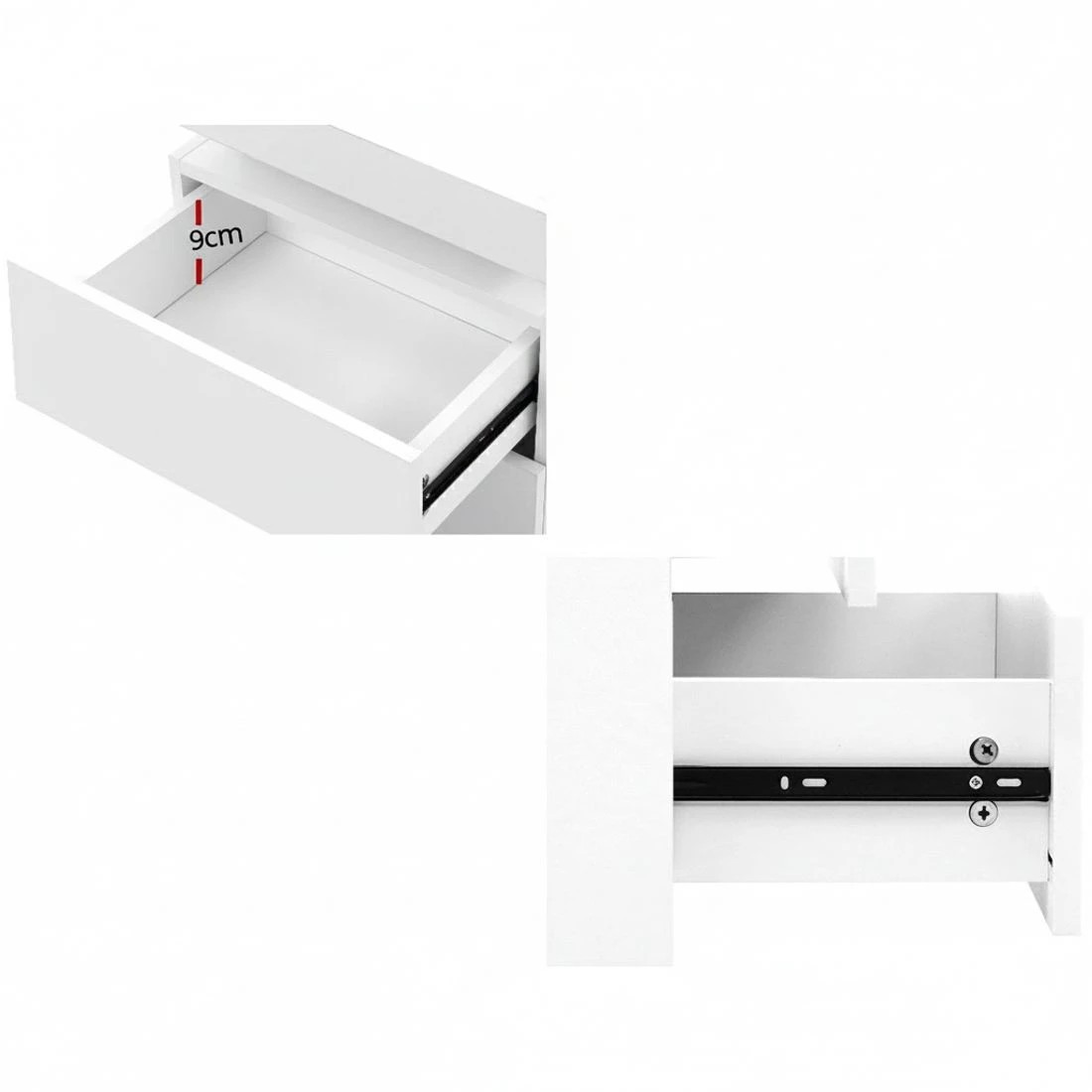 4 Artiss 2X Bedside Table LED 2 Drawers Lift-up Storage - White, 4 of 7