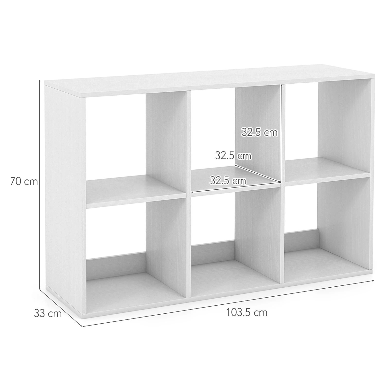 3 Costway 6-Cube Open Bookshelf Bookcase Storage Unit Organiser - White, 3 of 3