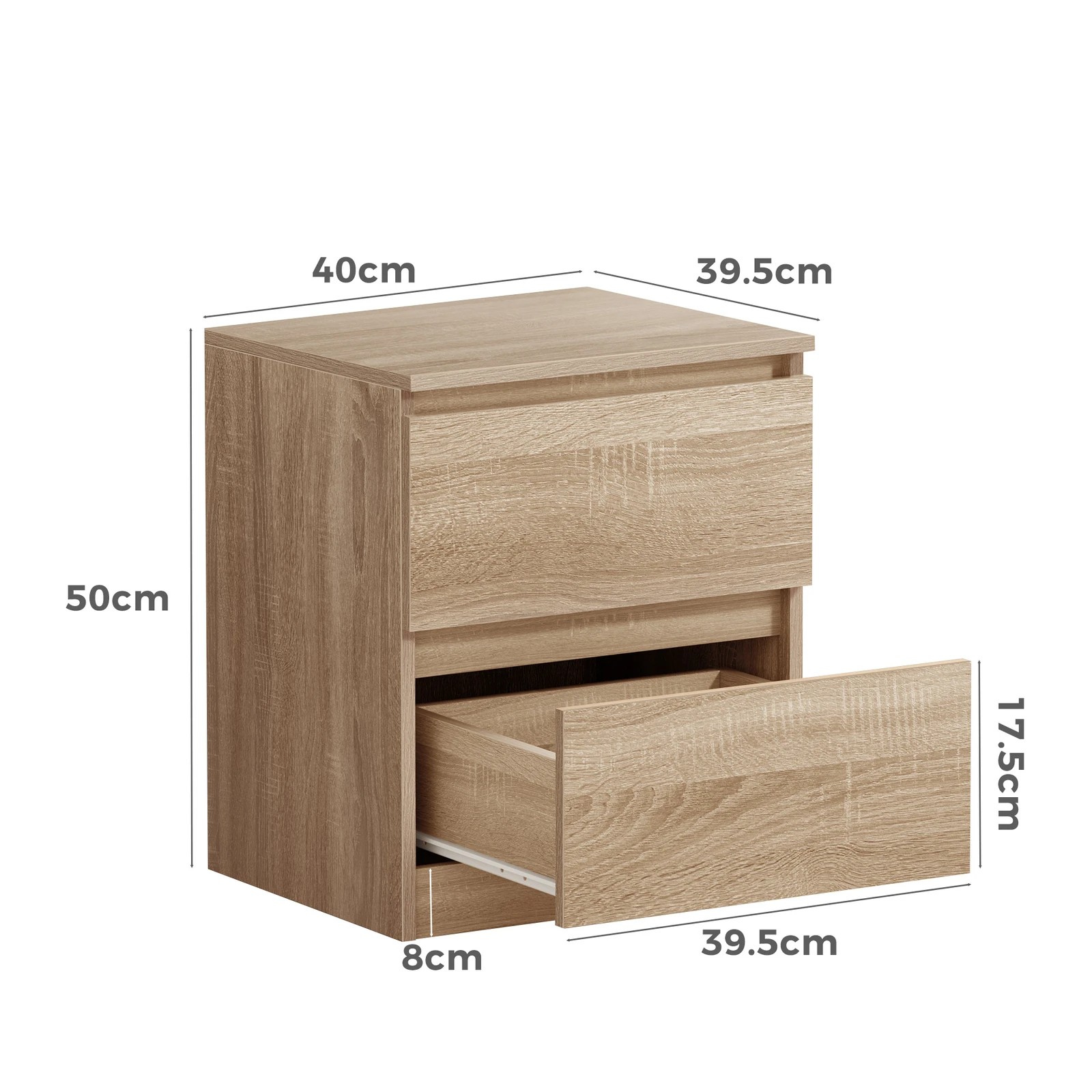 3 Alfordson Bedside Table Nightstand Storage Cabinet Side End Table - Wood, 3 of 10