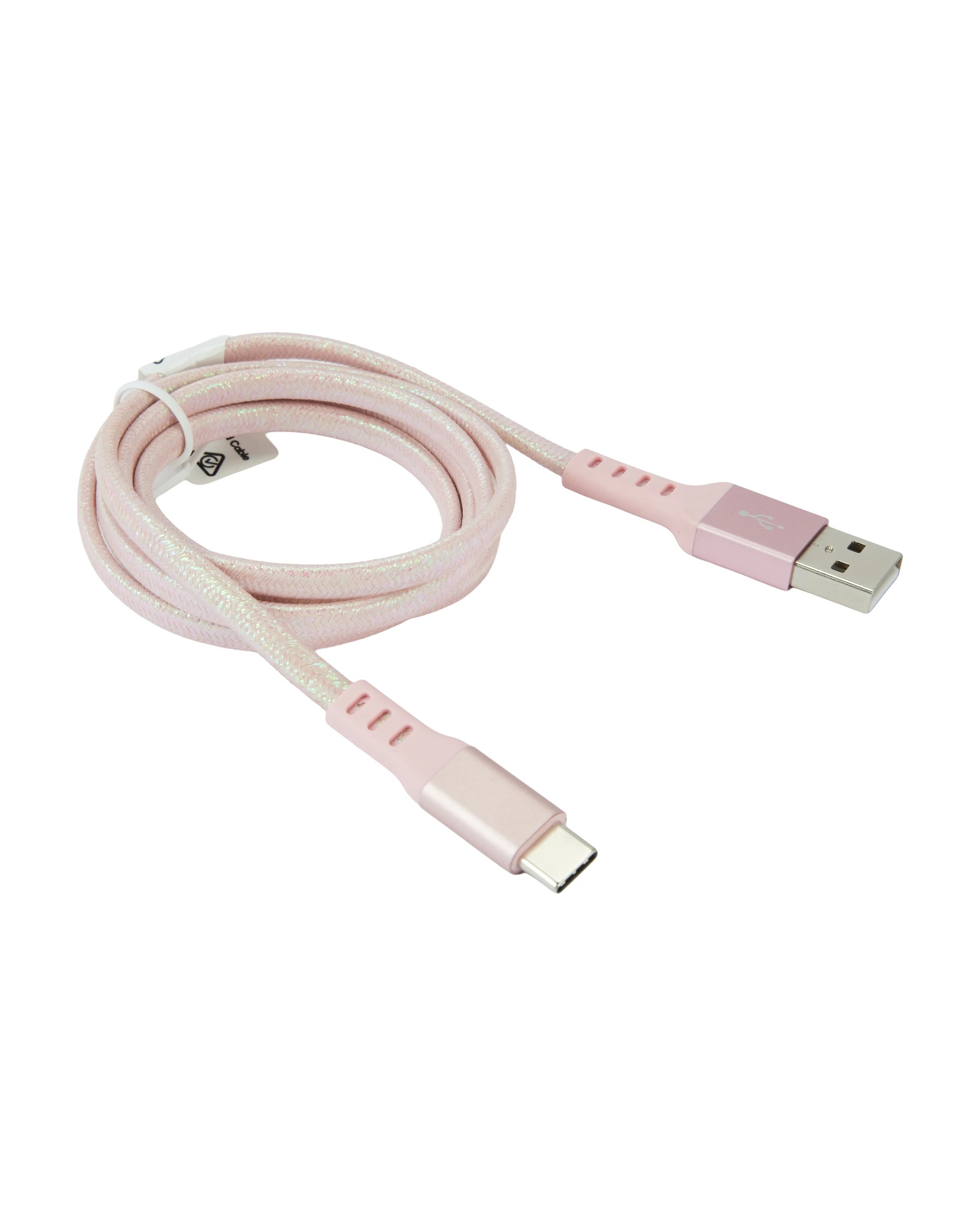 3 USB-A to USB-C Braided Cable - 1m, Pink, 3 of 4
