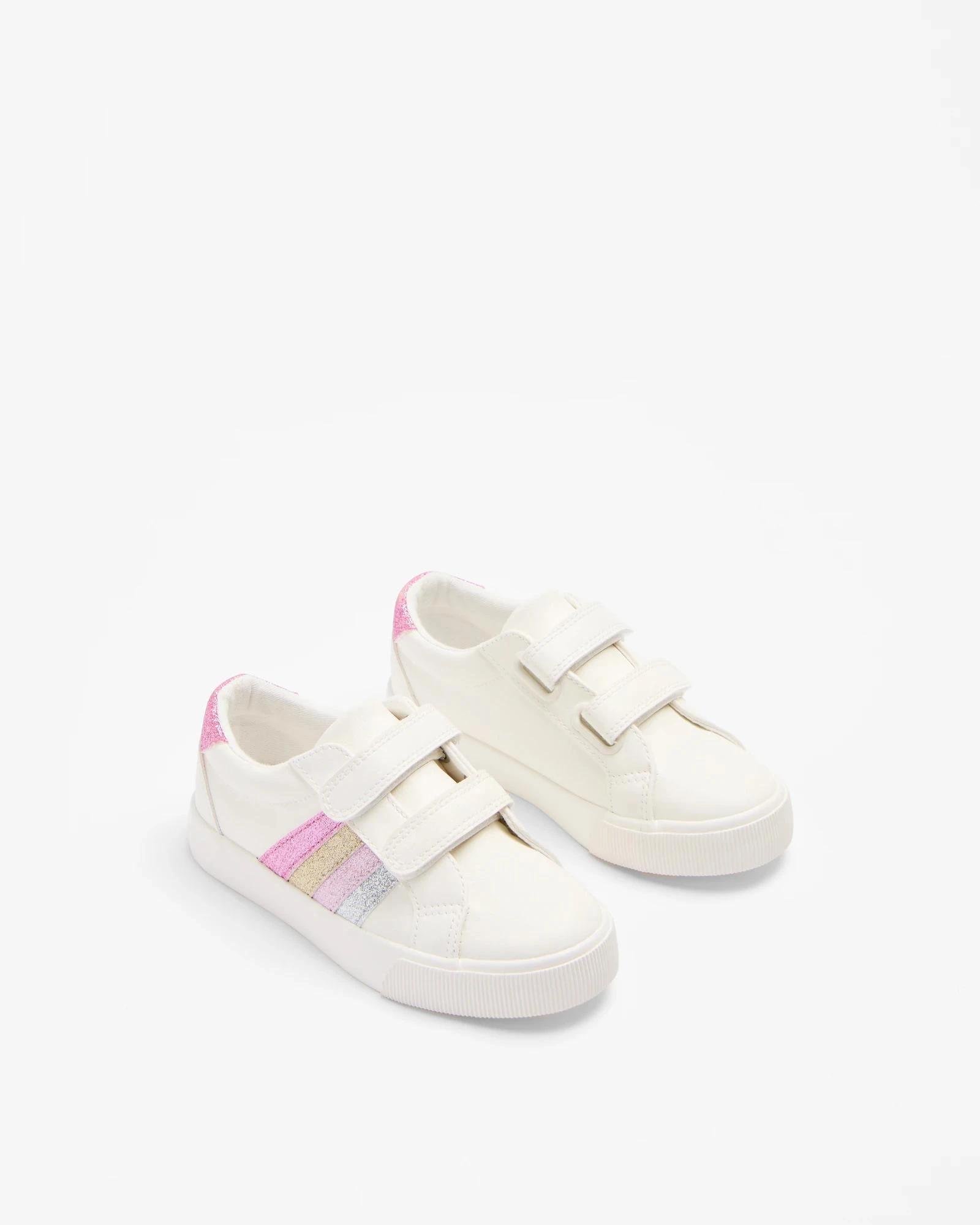 2 Target Kids Girls Junior Glitter Stripe Sneaker - Sigi WHITE, 2 of 2