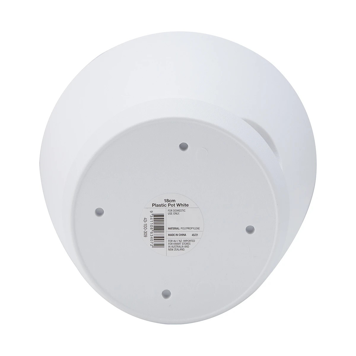 5 18cm Plastic Pot - White, 5 of 5