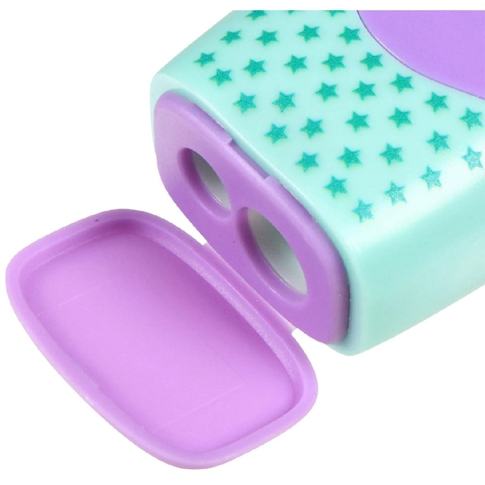 3 Studymate 2-in-1 Sharpener/Eraser Combo Purple/Green, 3 of 4