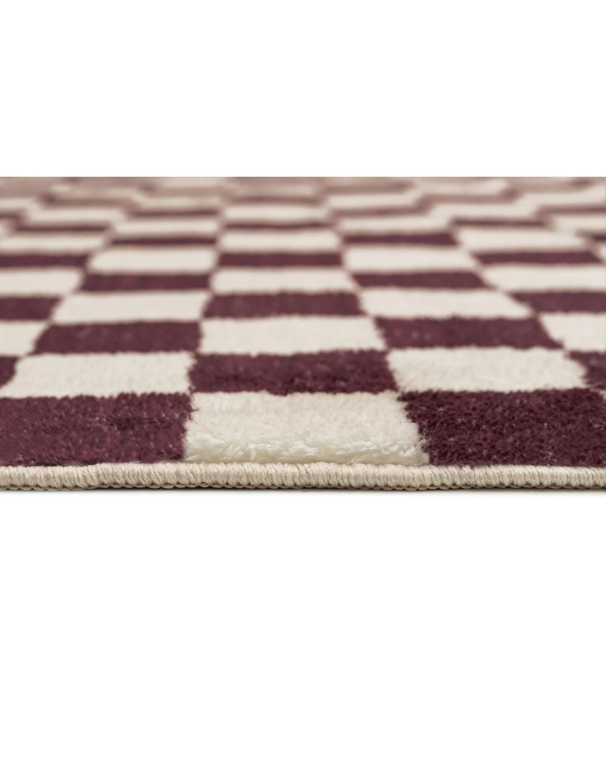 7 Loopsie Hermosa Checkered Washable Rug-400cm x 300cm - Burgundy, 7 of 9