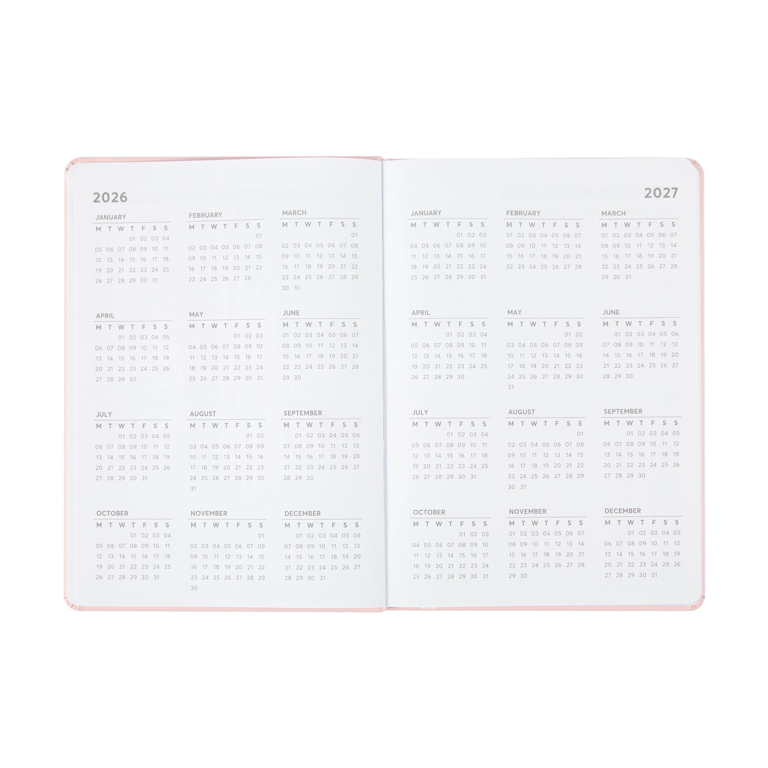 5 2026 Weekly Diary - Pink, 5 of 9