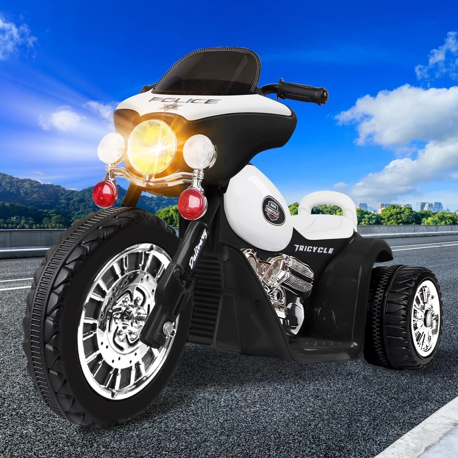 2 Alfordson Kids Ride On Car Electric Motorcycle 25W Motor Harley-Inspired - White, 2 of 7