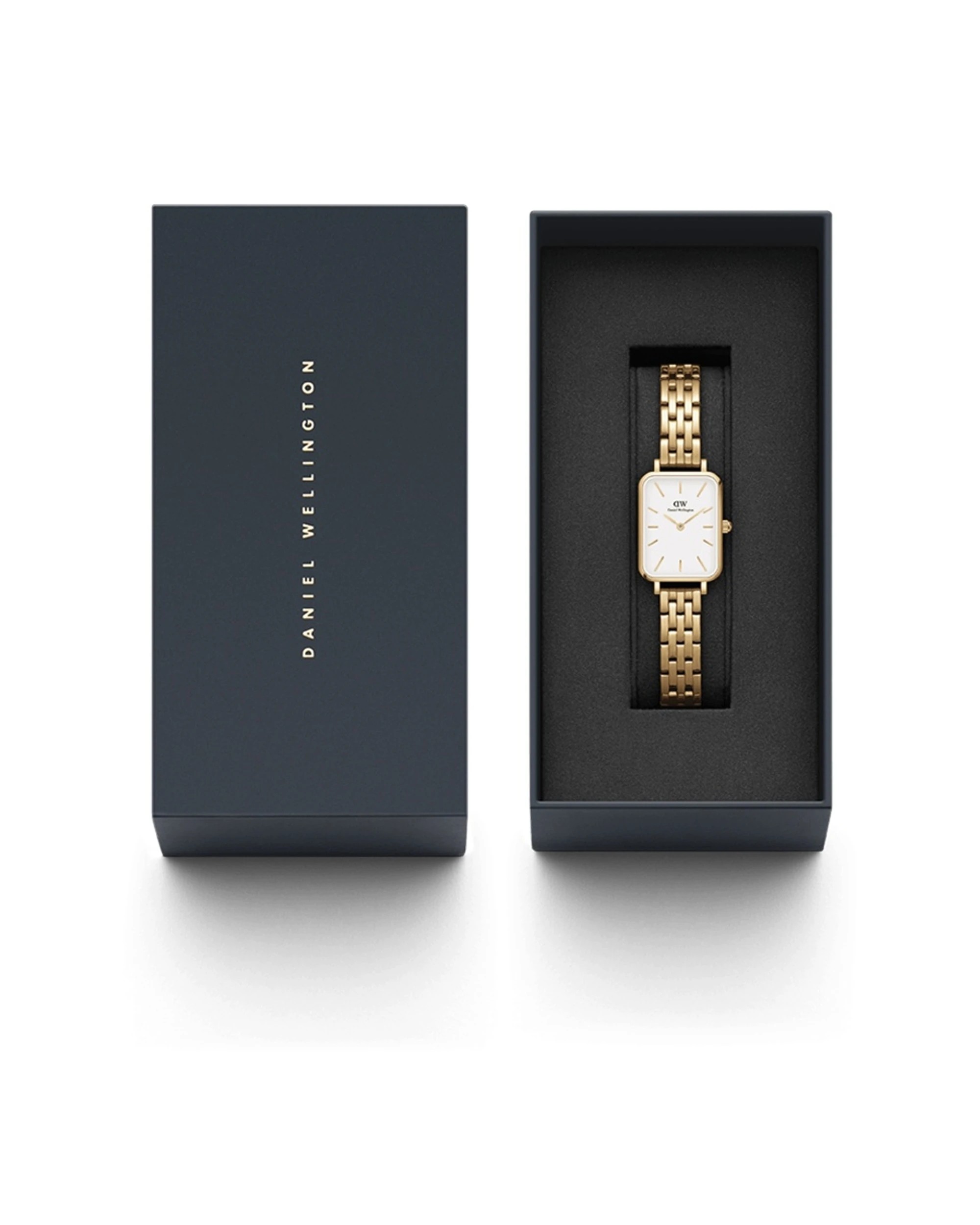 3 Daniel Wellington Quadro 20x26mm 5-Link Gold White Watch Elegant Design, 3 of 4