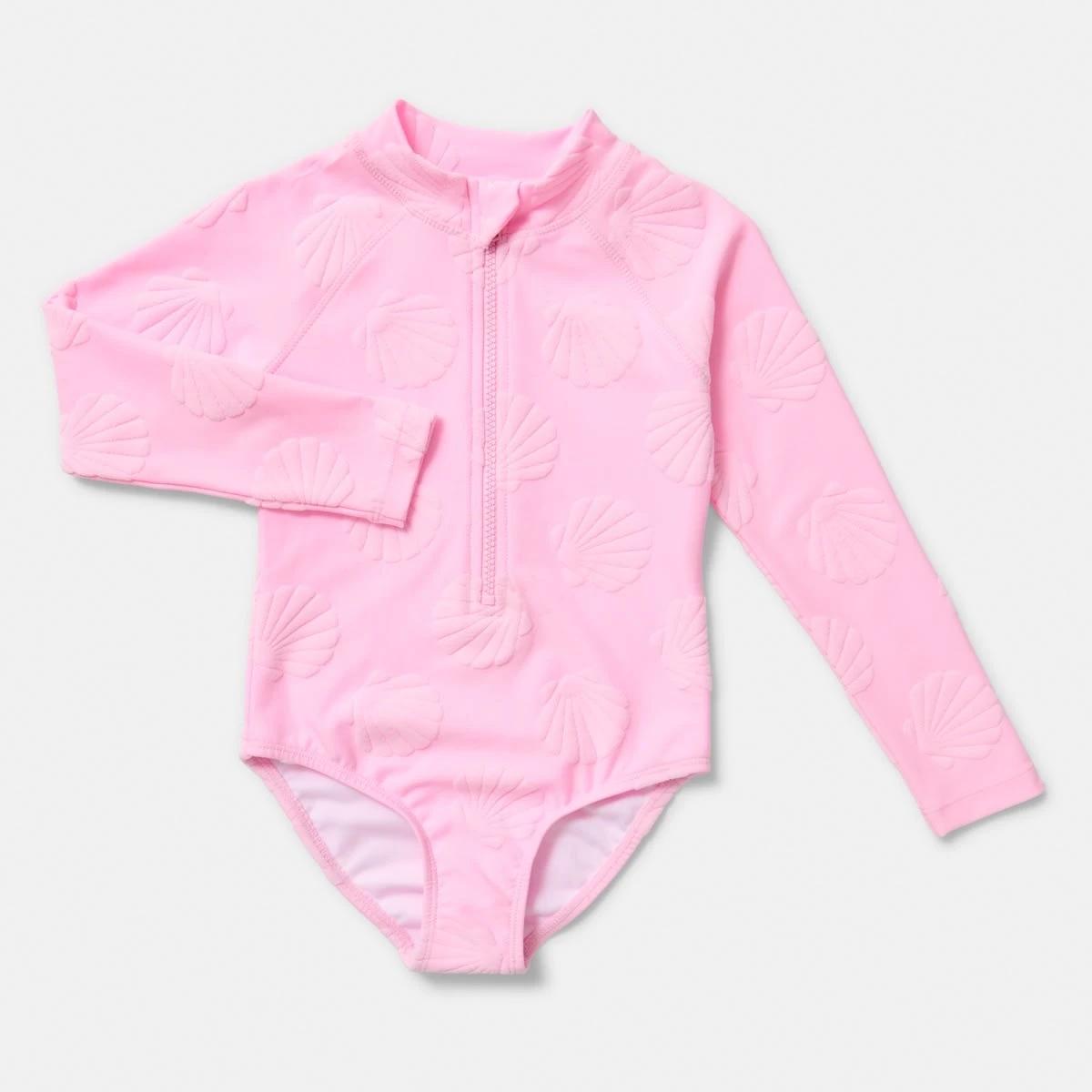 5 Long Sleeve One Piece Swimsuit Pnk Shell, 5 of 8