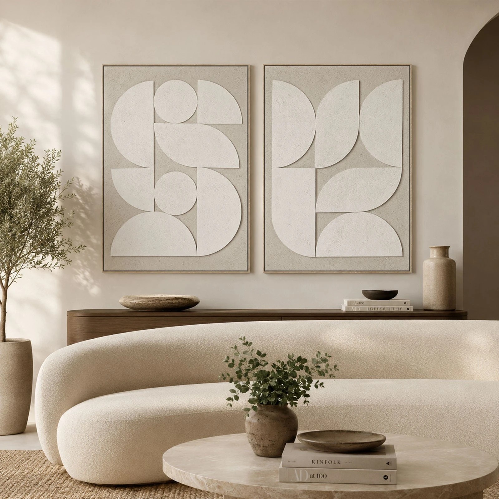 3 Moda Living Arc Bloom I & II Hand-Painted 3D Textured Canvas Wall Art Set of 2 - Multi, 3 of 9