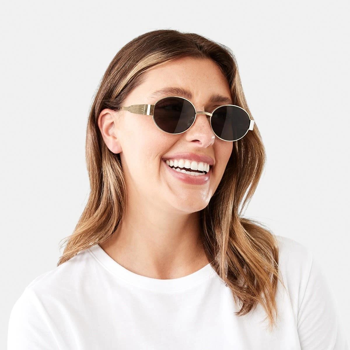 5 Oval Metal Sunglasses Gold, 5 of 6