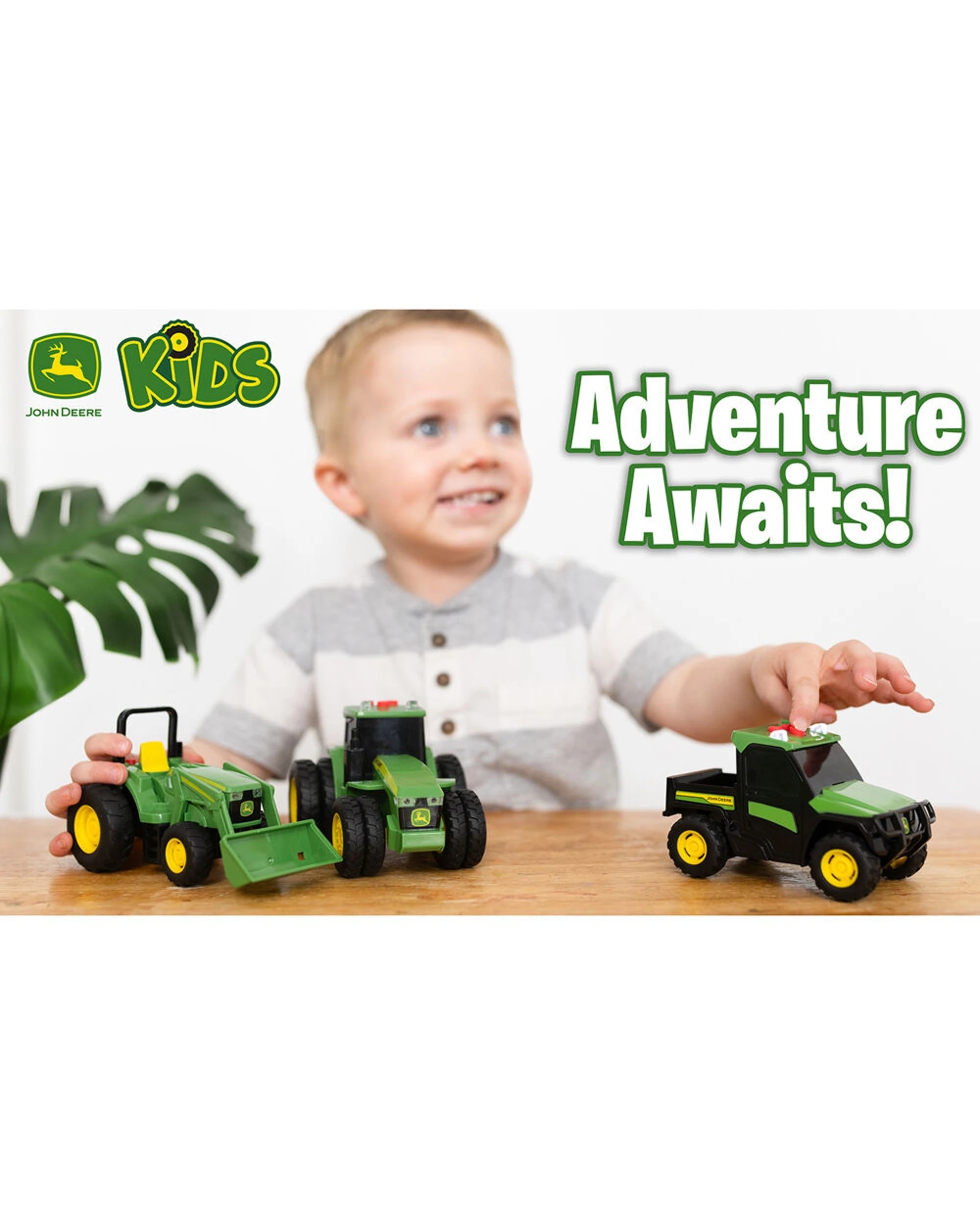 8 John Deere Kids Lights and Sounds Mini Farm Vehicles 3 Pack, 8 of 8