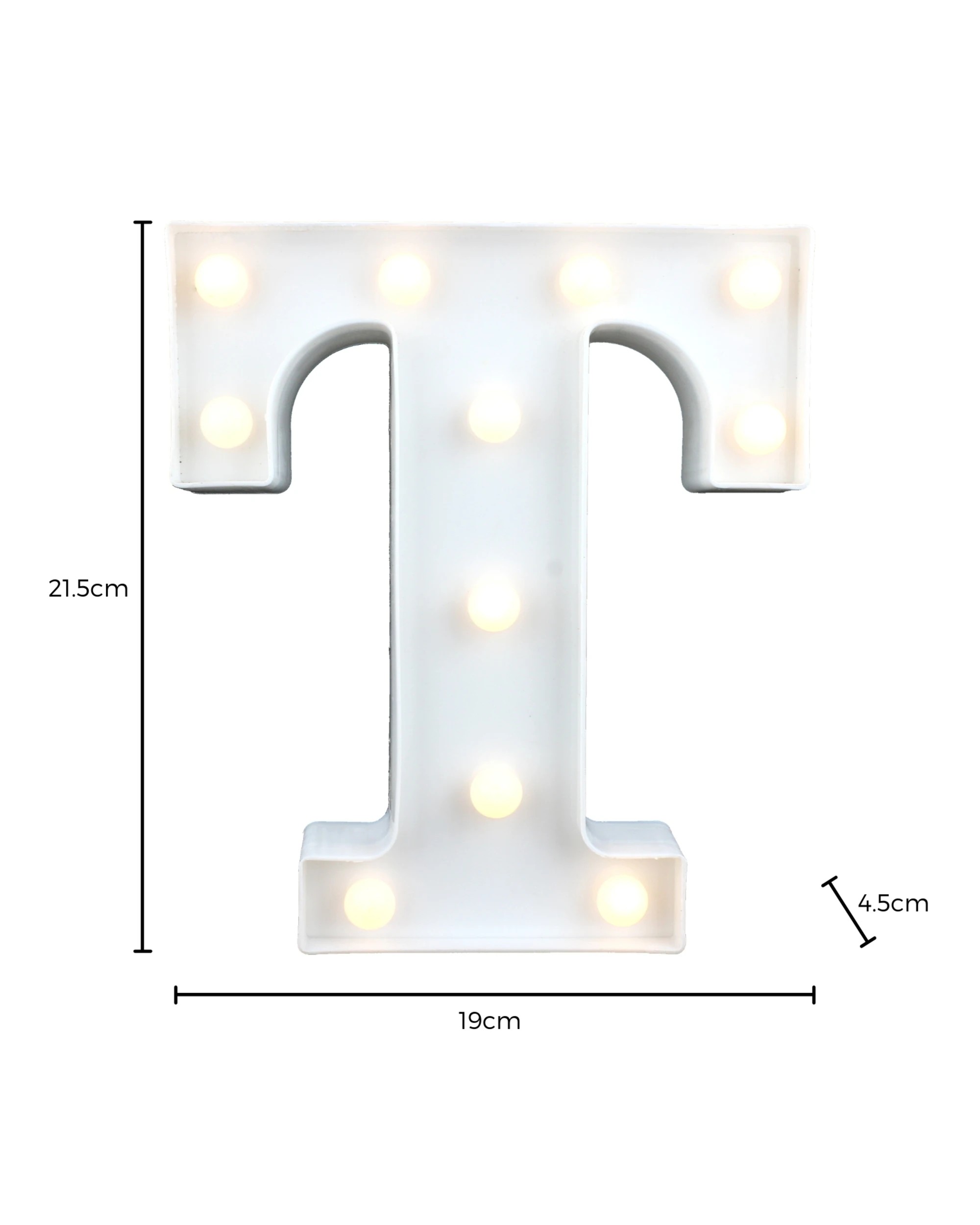 3 Partyrama LED Light Up Letter T White, 3 of 3