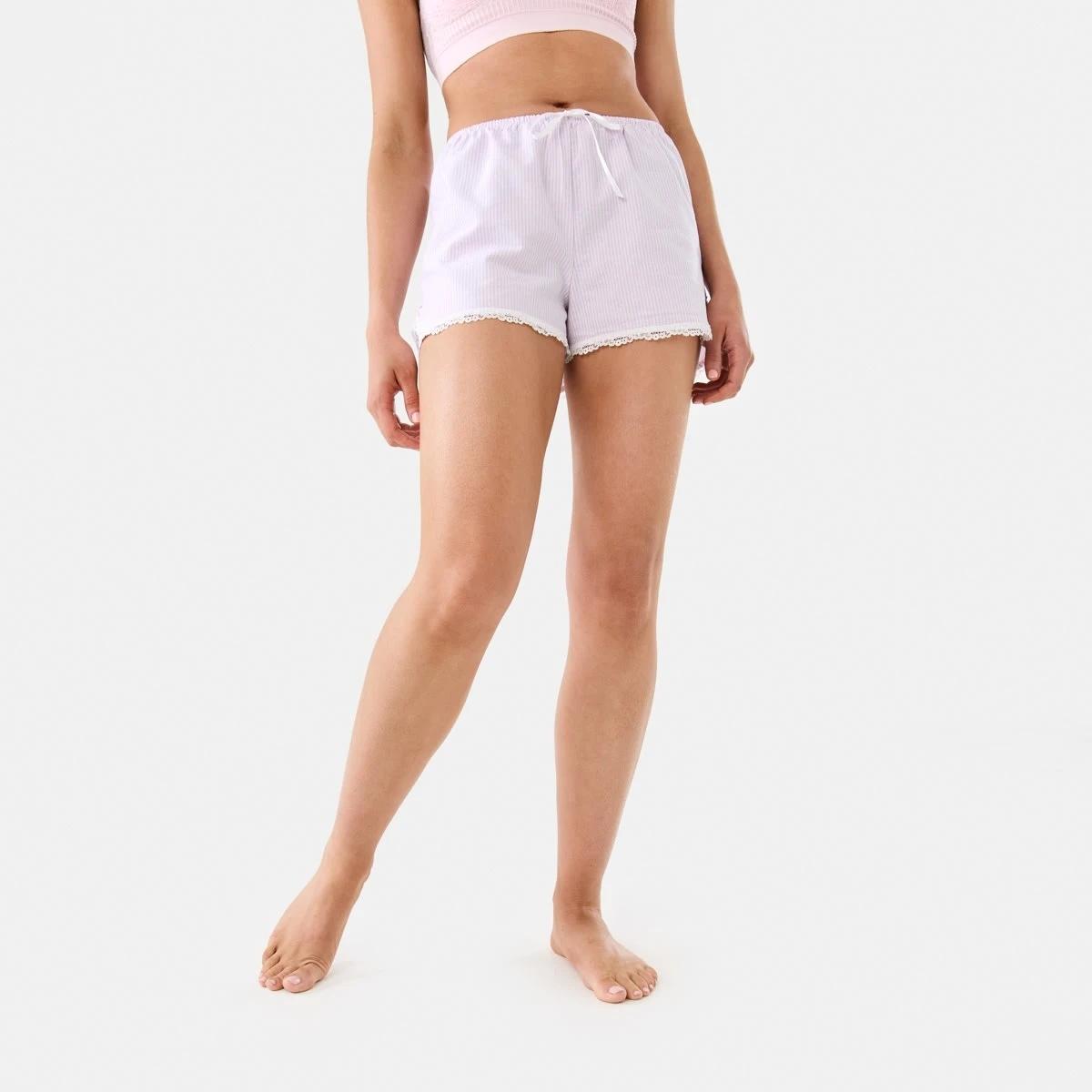 7 Stripe Lace Trim Shorts STRIPE PINK BALLERINA, 7 of 8