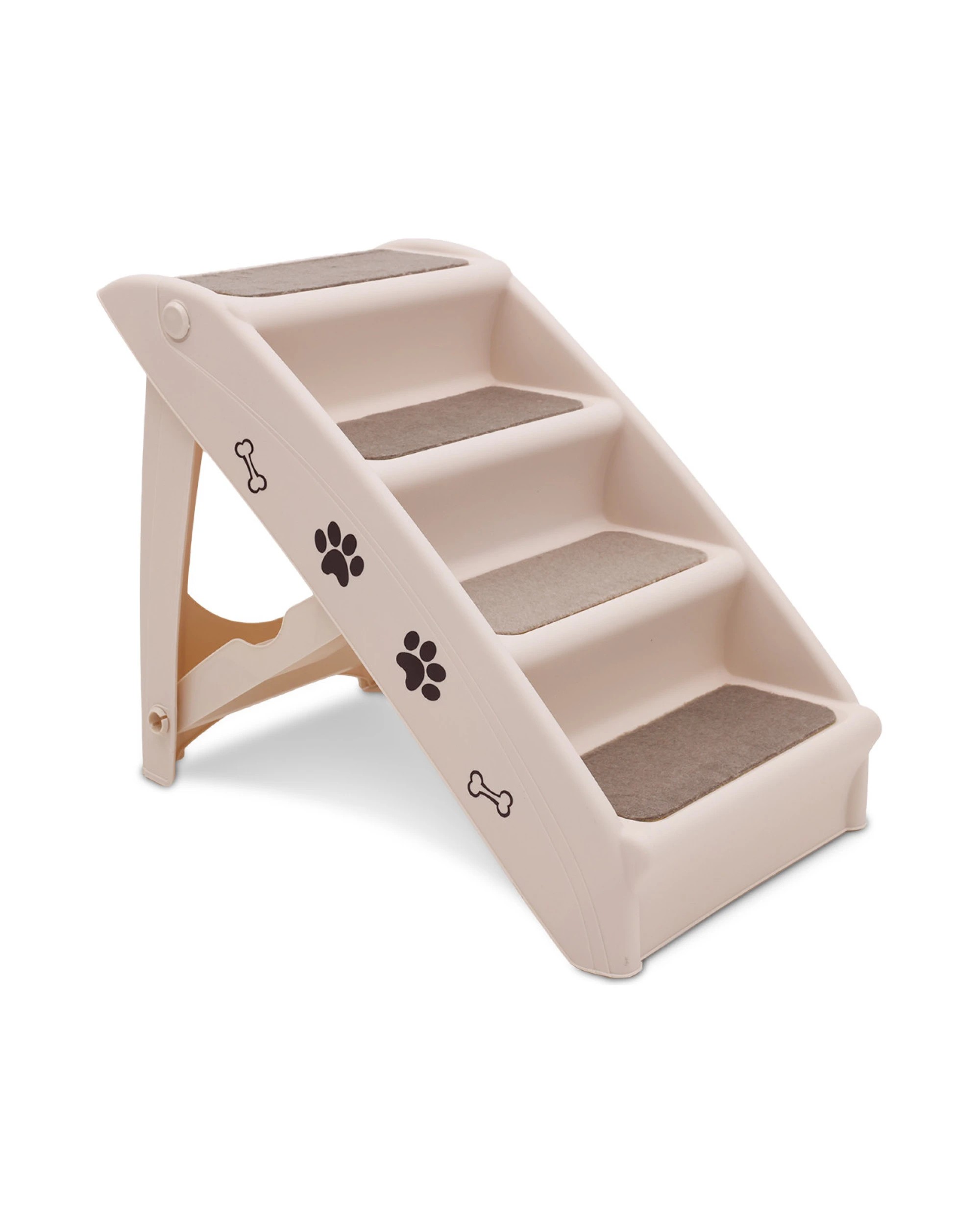 1 Furtastic Foldable Pet Stairs In White - 50cm Dog Ladder Cat Ramp, 1 of 4