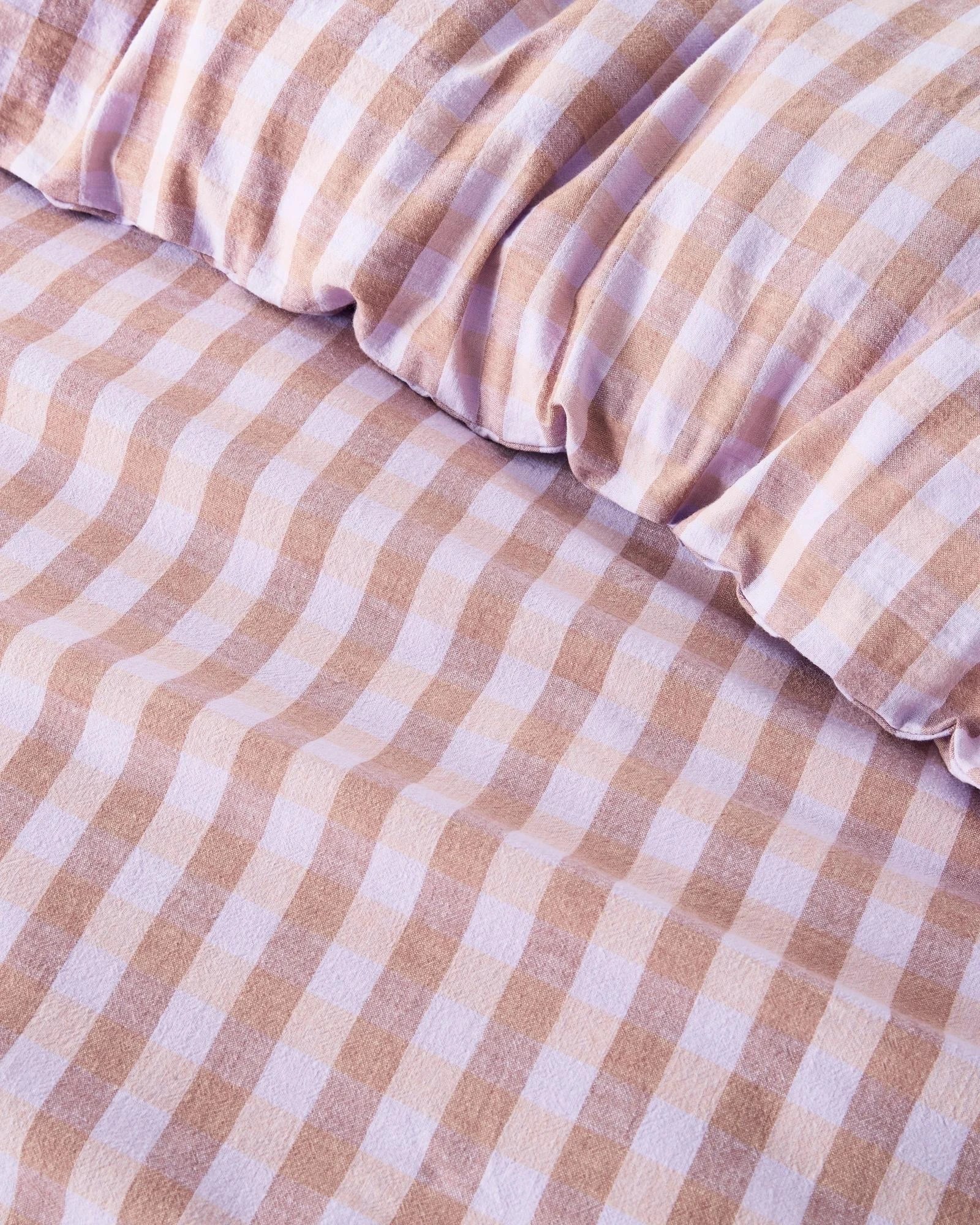 3 Target Darby Gingham Linen/Cotton Quilt Cover Set - Queen Bed - Purple, 3 of 3