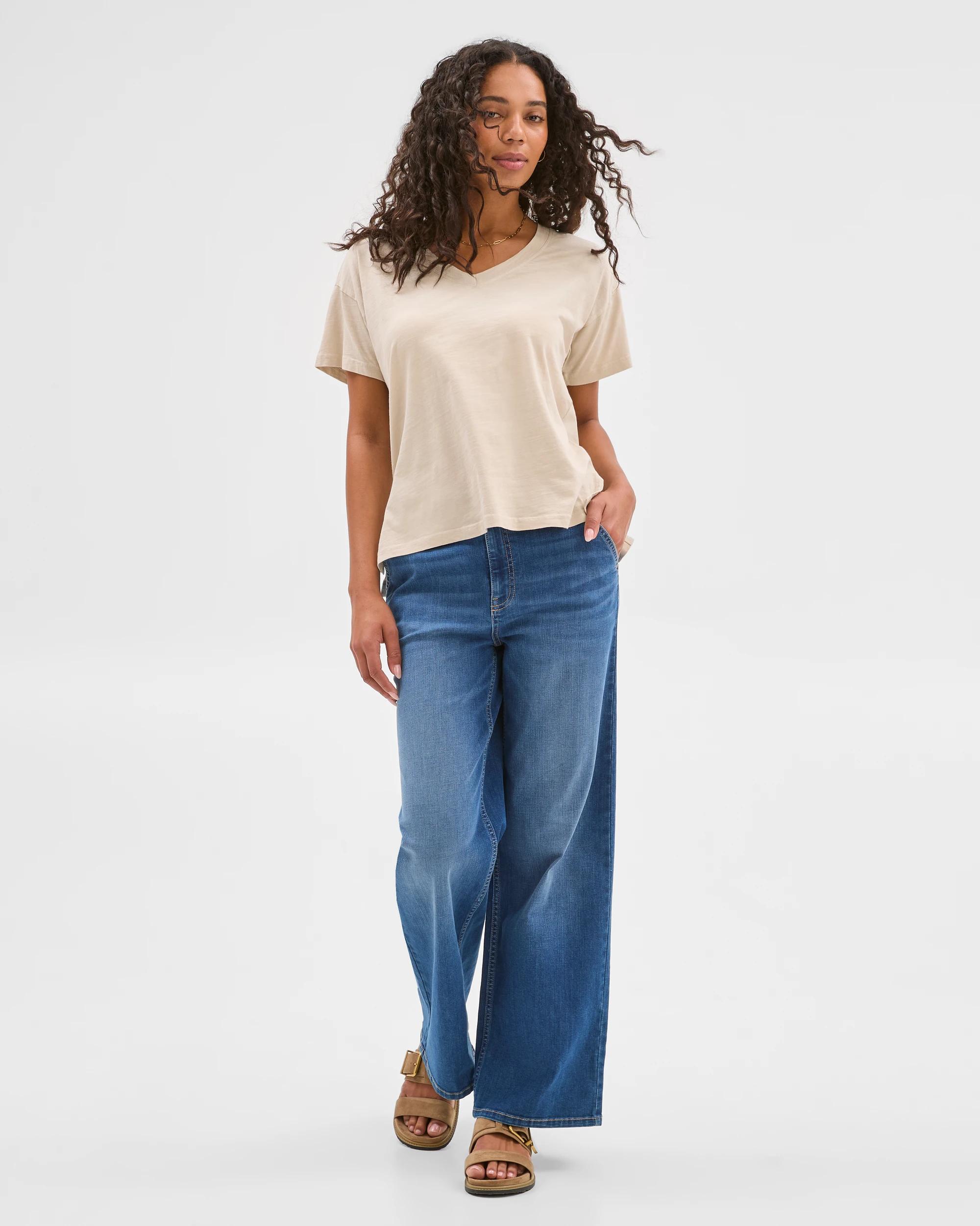 2 Target Australian Cotton Relaxed Slub V-Neck T-Shirt Enoki, 2 of 6