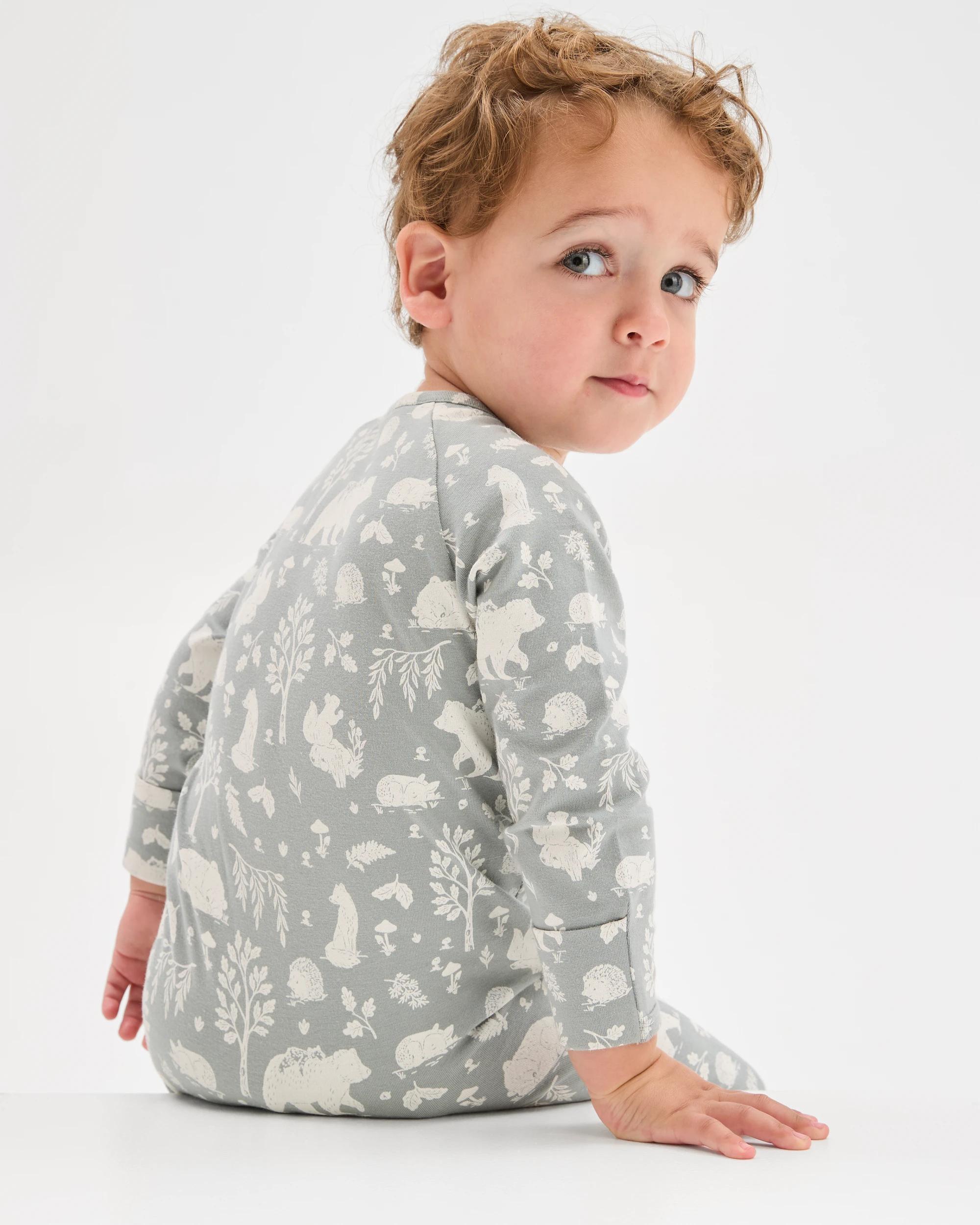 2 Target Baby Baby Organic Cotton Zip Front Footless Coverall WOODLAND, 2 of 5