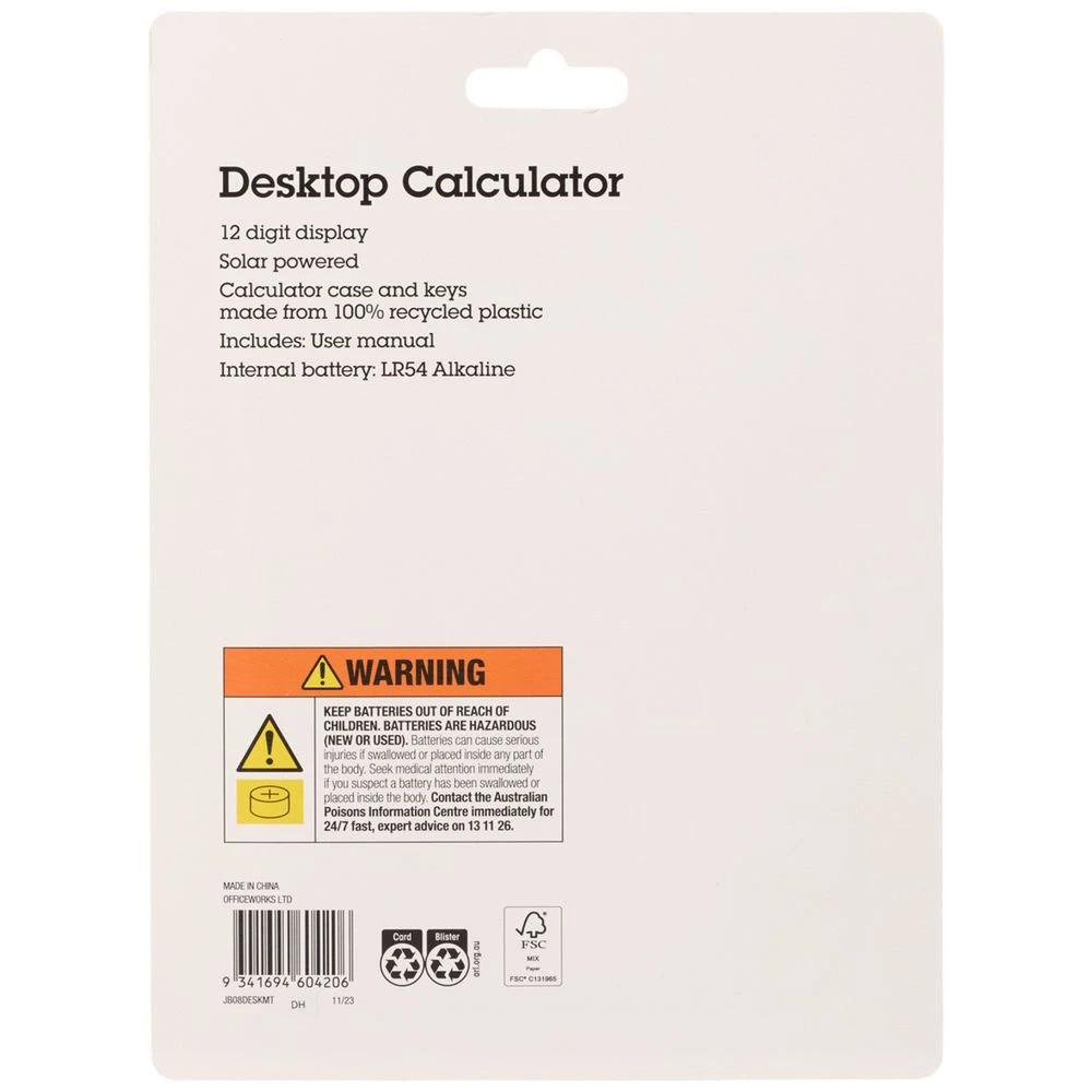 3 J.Burrows 12 Digit Desktop Calculator Mint, 3 of 4