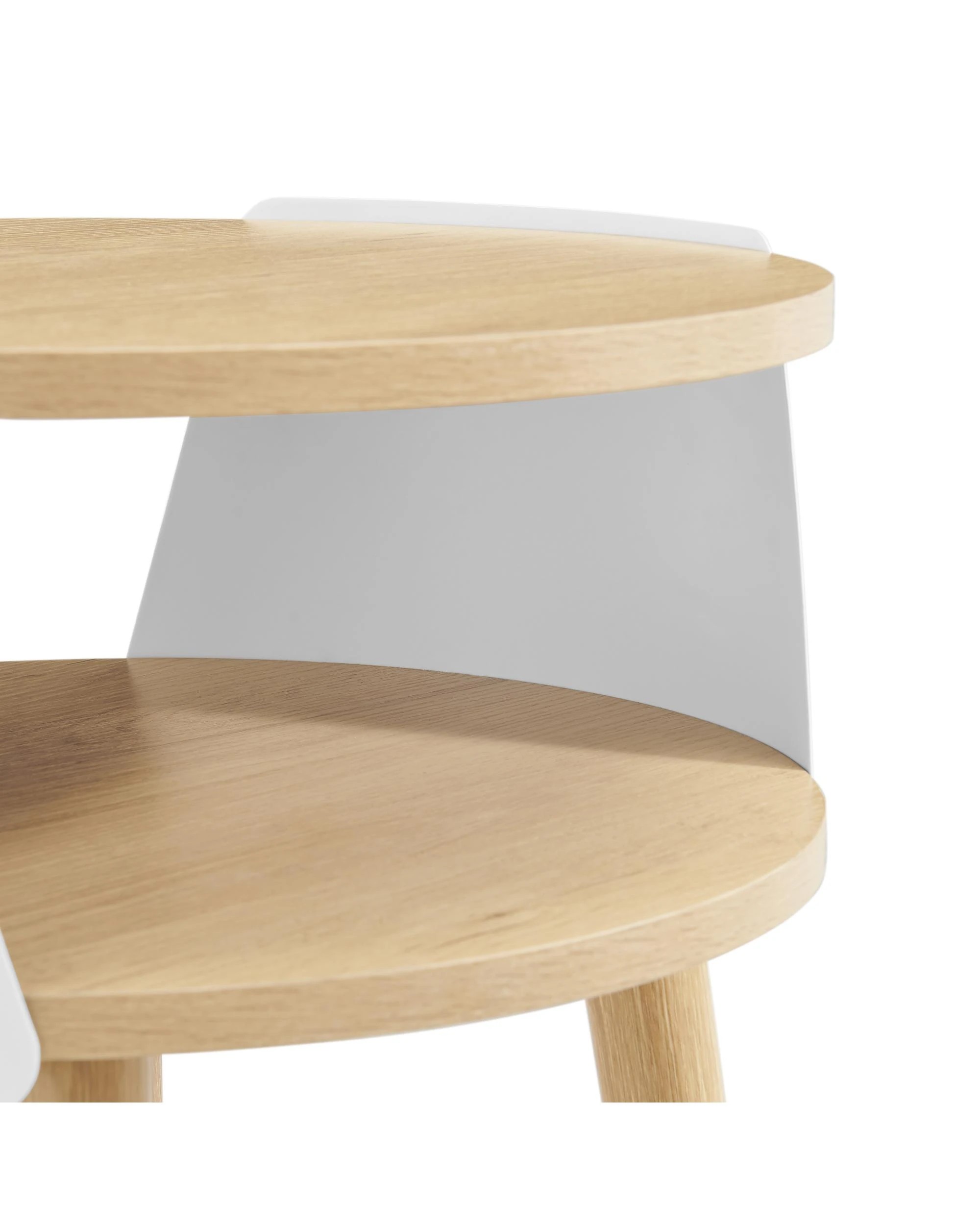 8 Kodu Side Table Bedside Shelf Round - White, 8 of 9