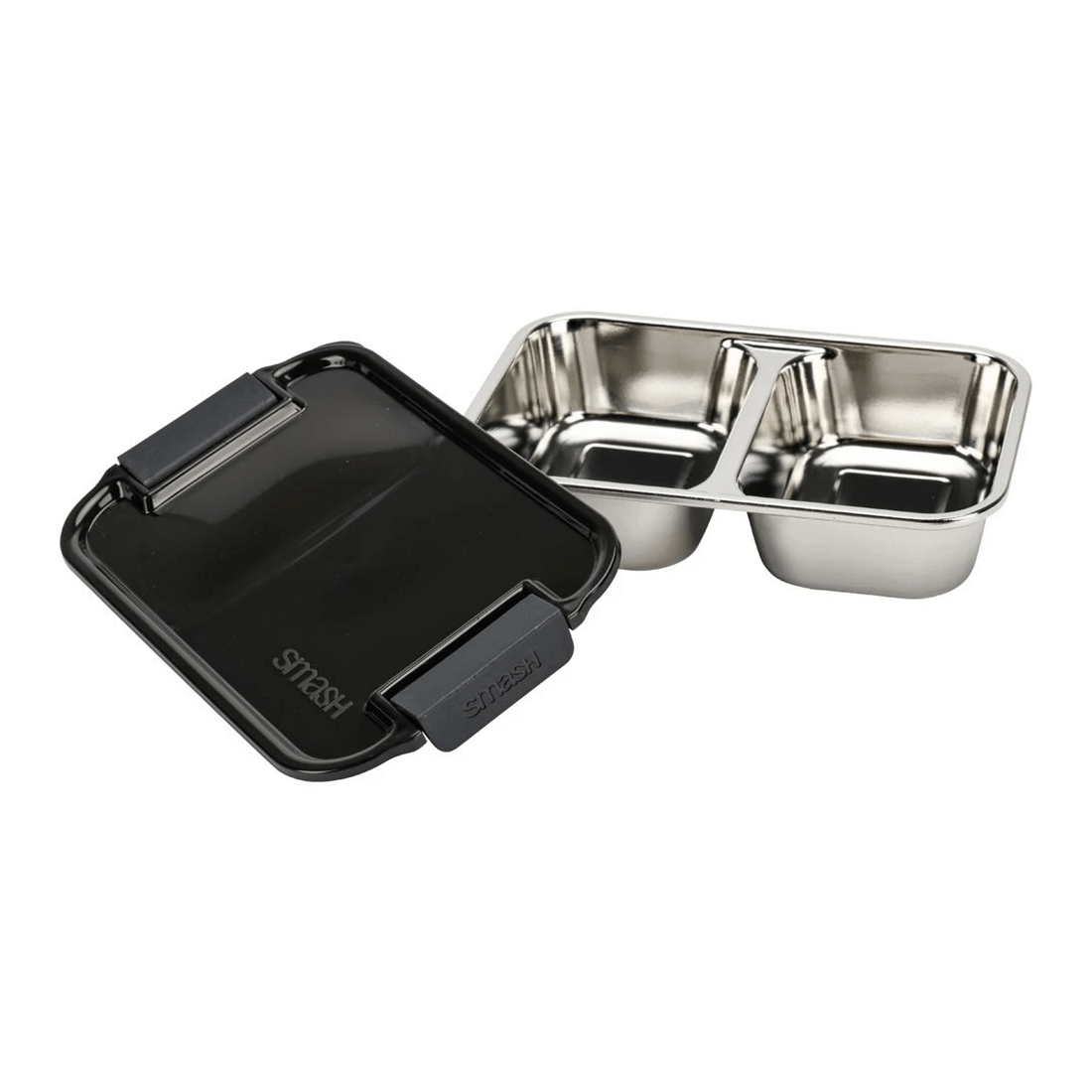2 Smash 2 Compartment Snack Bento Box Black, 2 of 6