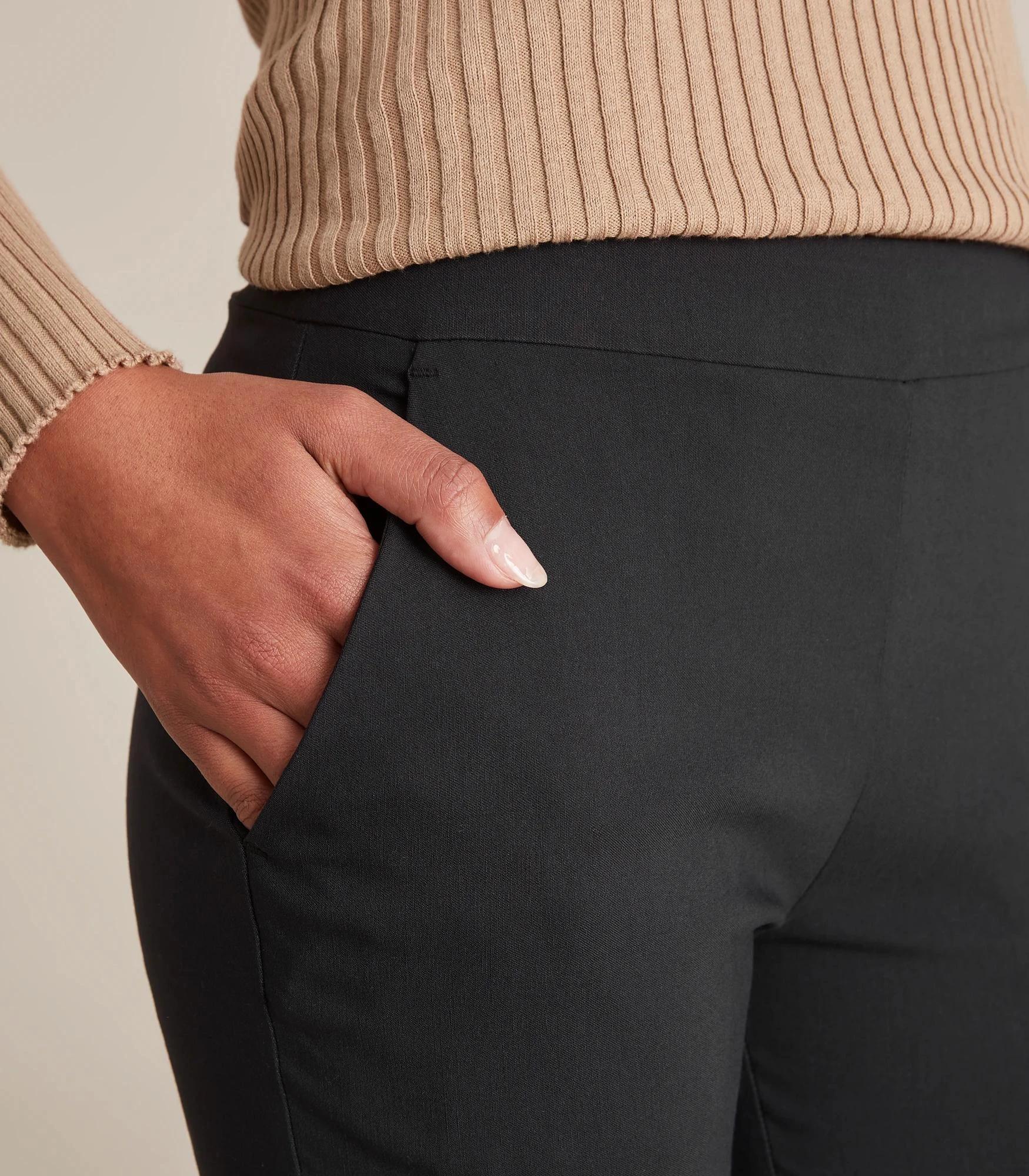 7 Preview Carrie Ankle Length Bengaline Cigar Pants BLACK, 7 of 10