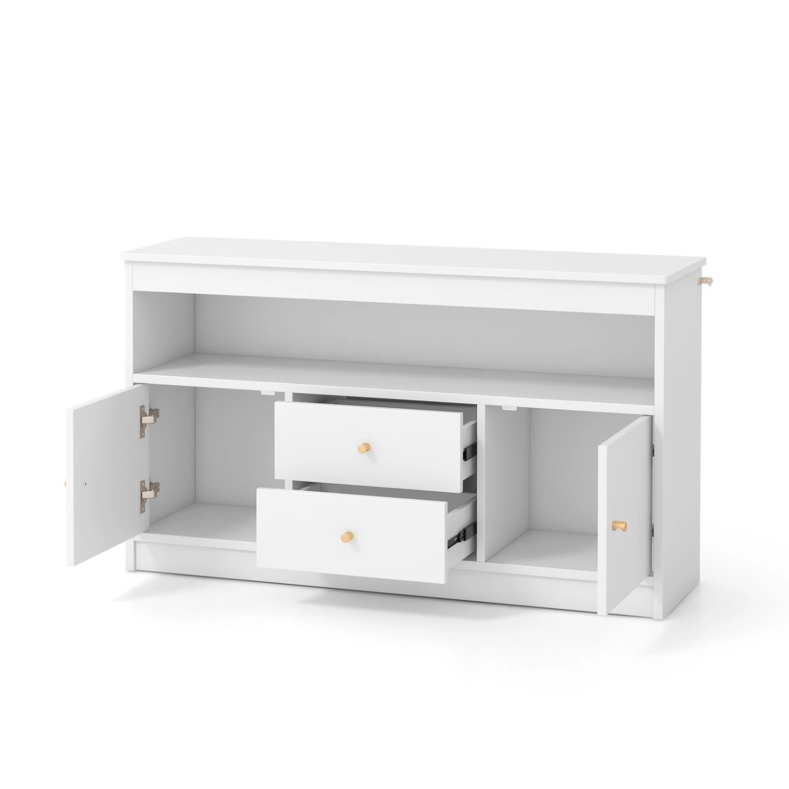 1 Costway Toy Storage Organizer Chest Bookshelf w/Drawers - White, 1 of 1