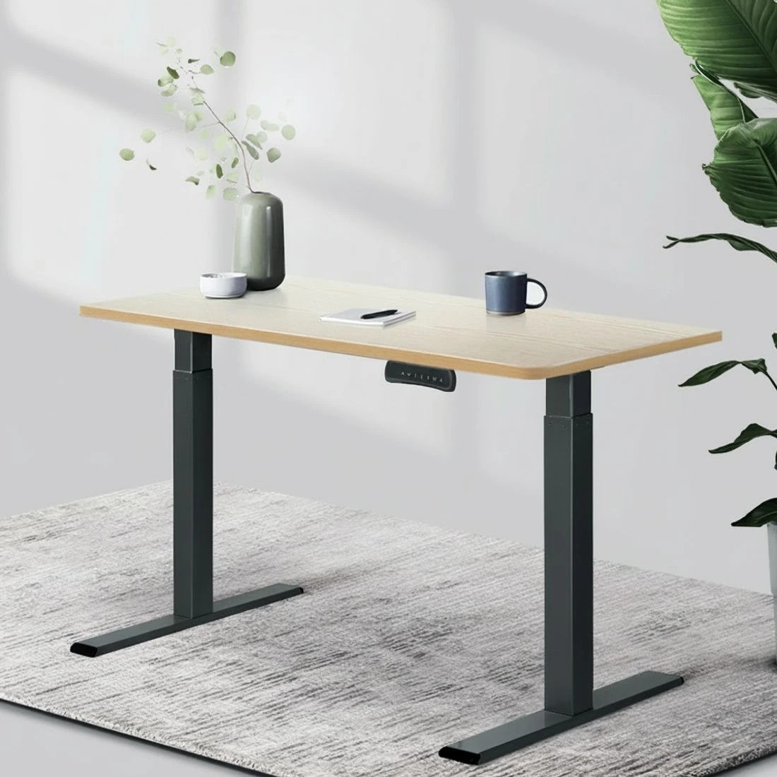 4 Artiss Standing Desk Top  Oak 120CM - Brown, 4 of 6